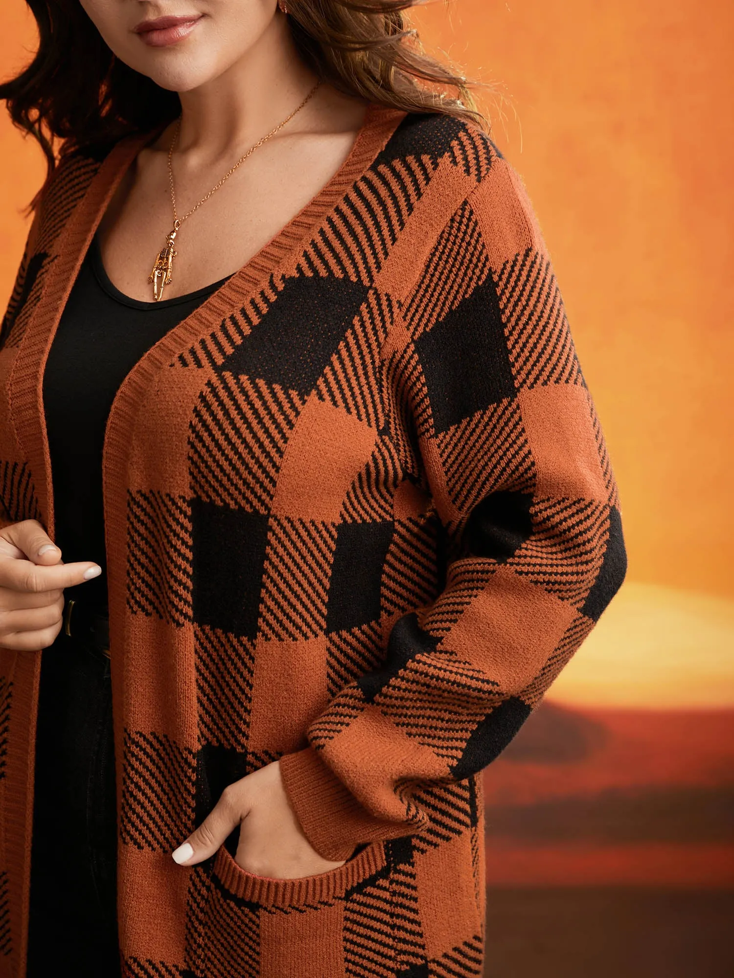 Supersoft Essentials Plaid Open Cardigan sold by Bloomchic product image thumbnail 4