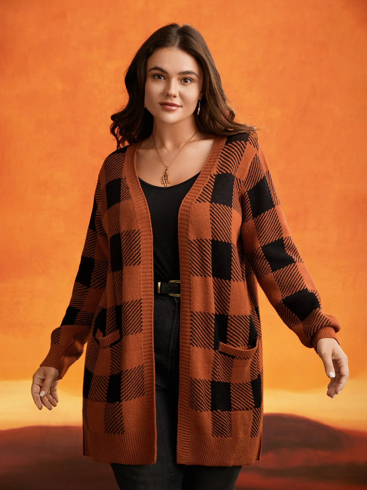 Supersoft Essentials Plaid Open Cardigan sold by Bloomchic product image thumbnail 3