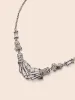 Crystal Claw Lobster Clasp Silver Necklace sold by Bloomchic