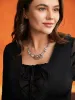 Crystal Claw Lobster Clasp Silver Necklace sold by Bloomchic