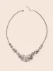 Crystal Claw Lobster Clasp Silver Necklace sold by Bloomchic