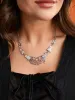 Crystal Claw Lobster Clasp Silver Necklace sold by Bloomchic
