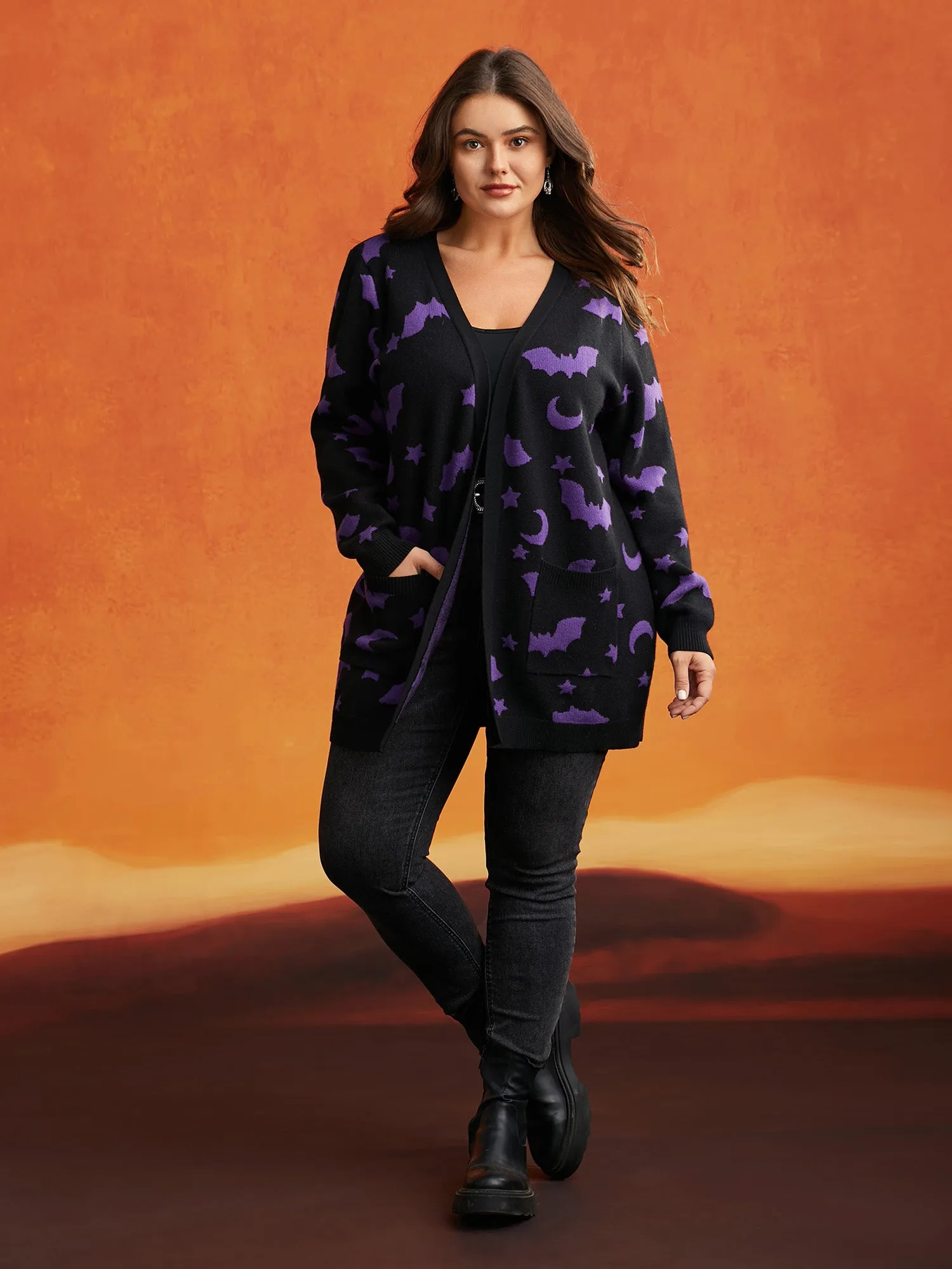 Bat Printed Jacquard Cardigan sold by Bloomchic product image thumbnail 3