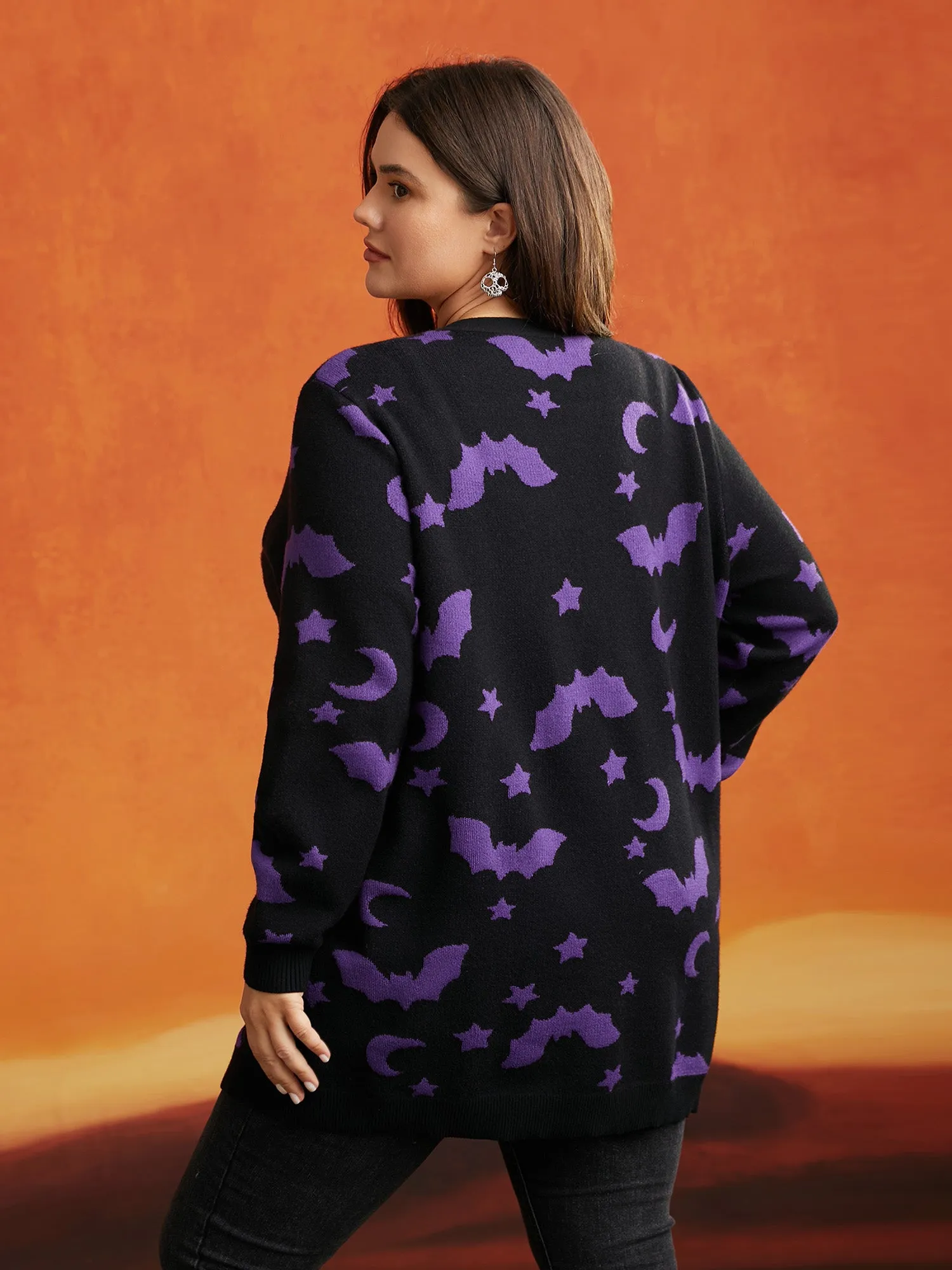 Bat Printed Jacquard Cardigan sold by Bloomchic product image thumbnail 2