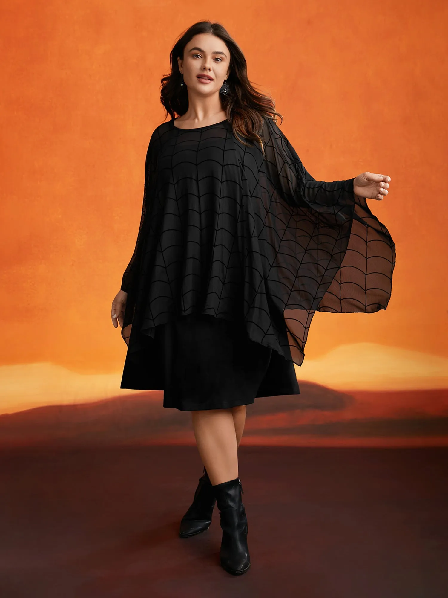 Spider Web Textured Two-Piece Tank Style Dress sold by Bloomchic