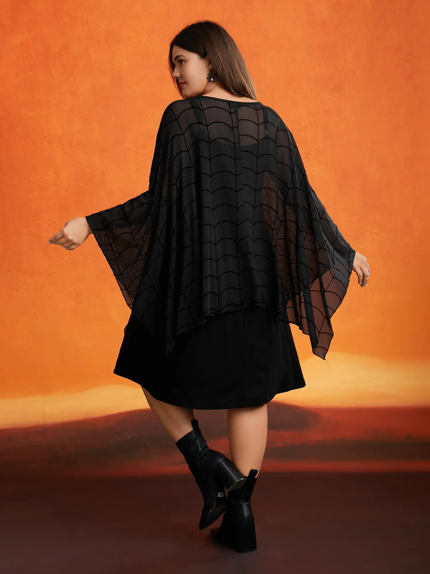 Spider Web Textured Two-Piece Tank Style Dress sold by Bloomchic product image thumbnail 3