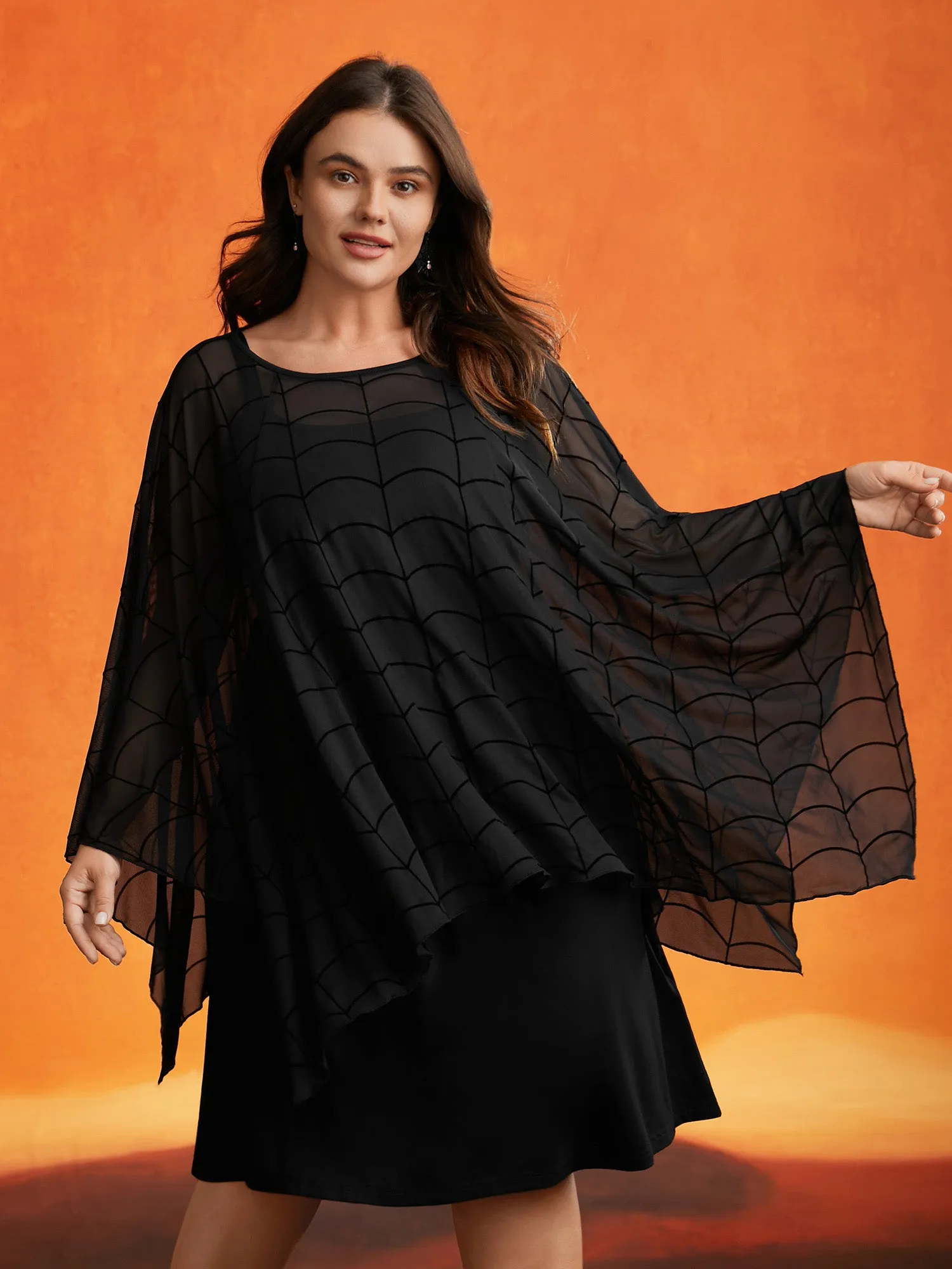 Spider Web Textured Two-Piece Tank Style Dress sold by Bloomchic product image thumbnail 2