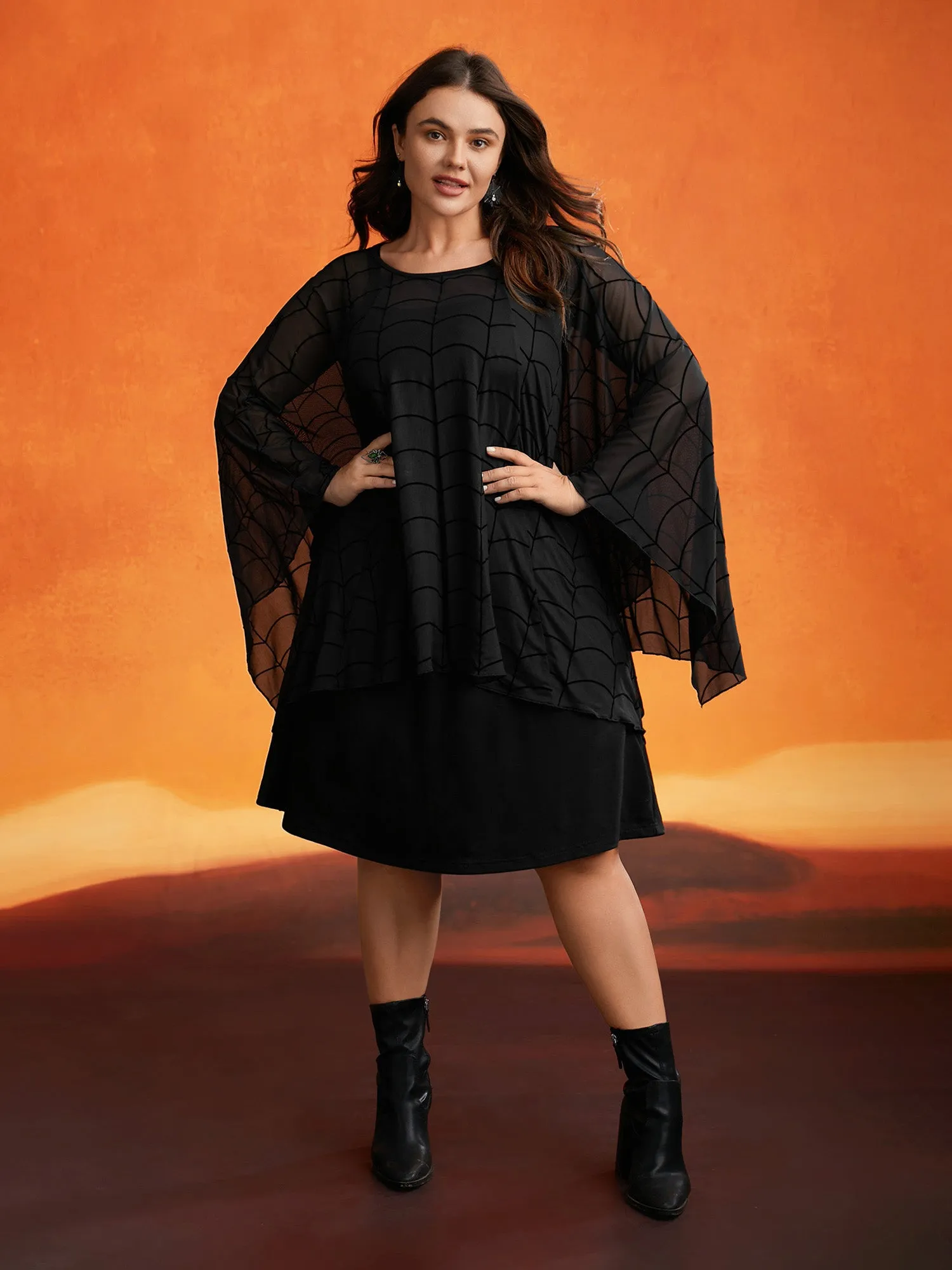 Spider Web Textured Two-Piece Tank Style Dress sold by Bloomchic product image thumbnail 5