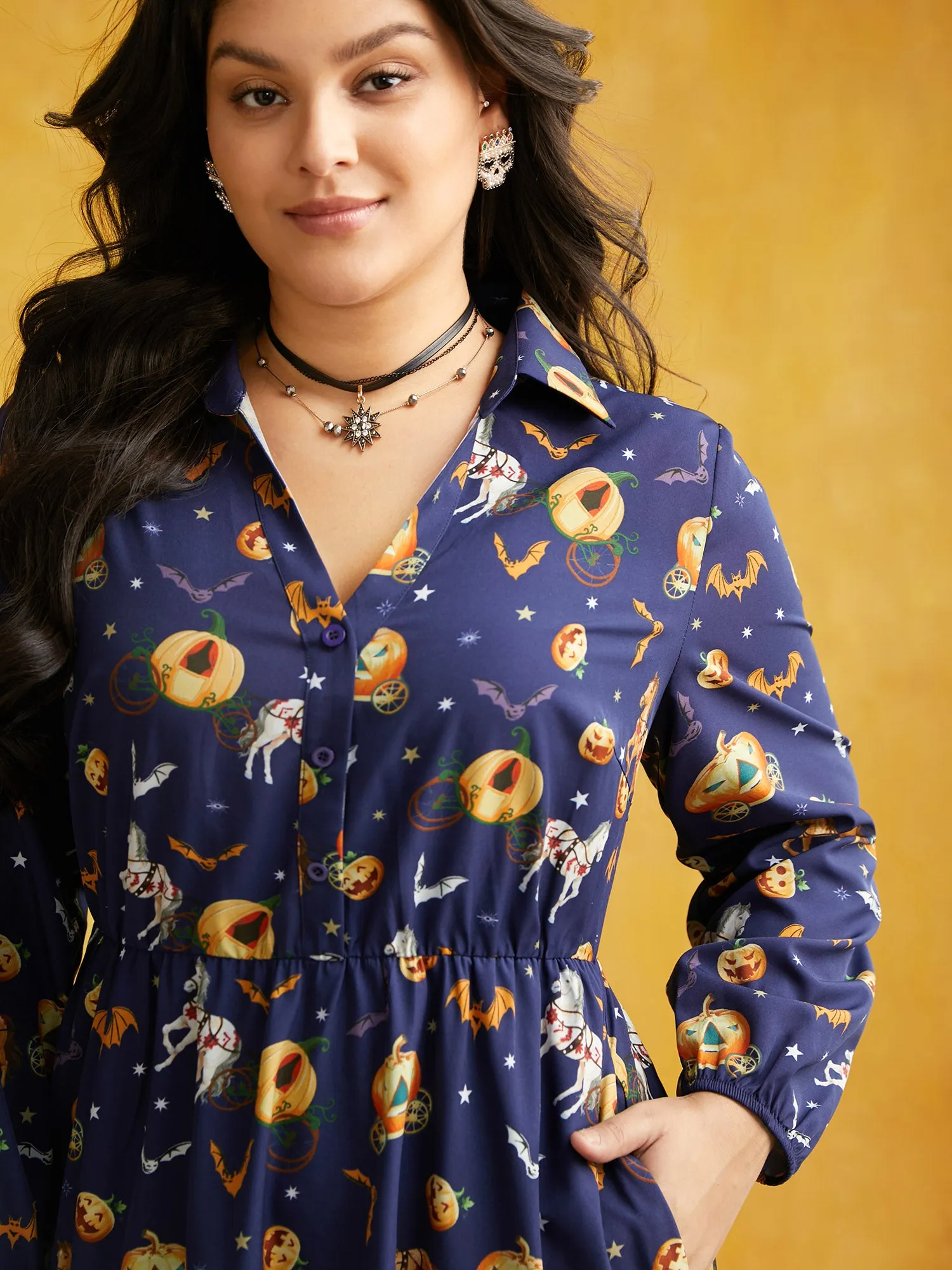 Trick & Chic Printed Waist Cinching Midi Dress sold by Bloomchic product image thumbnail 5