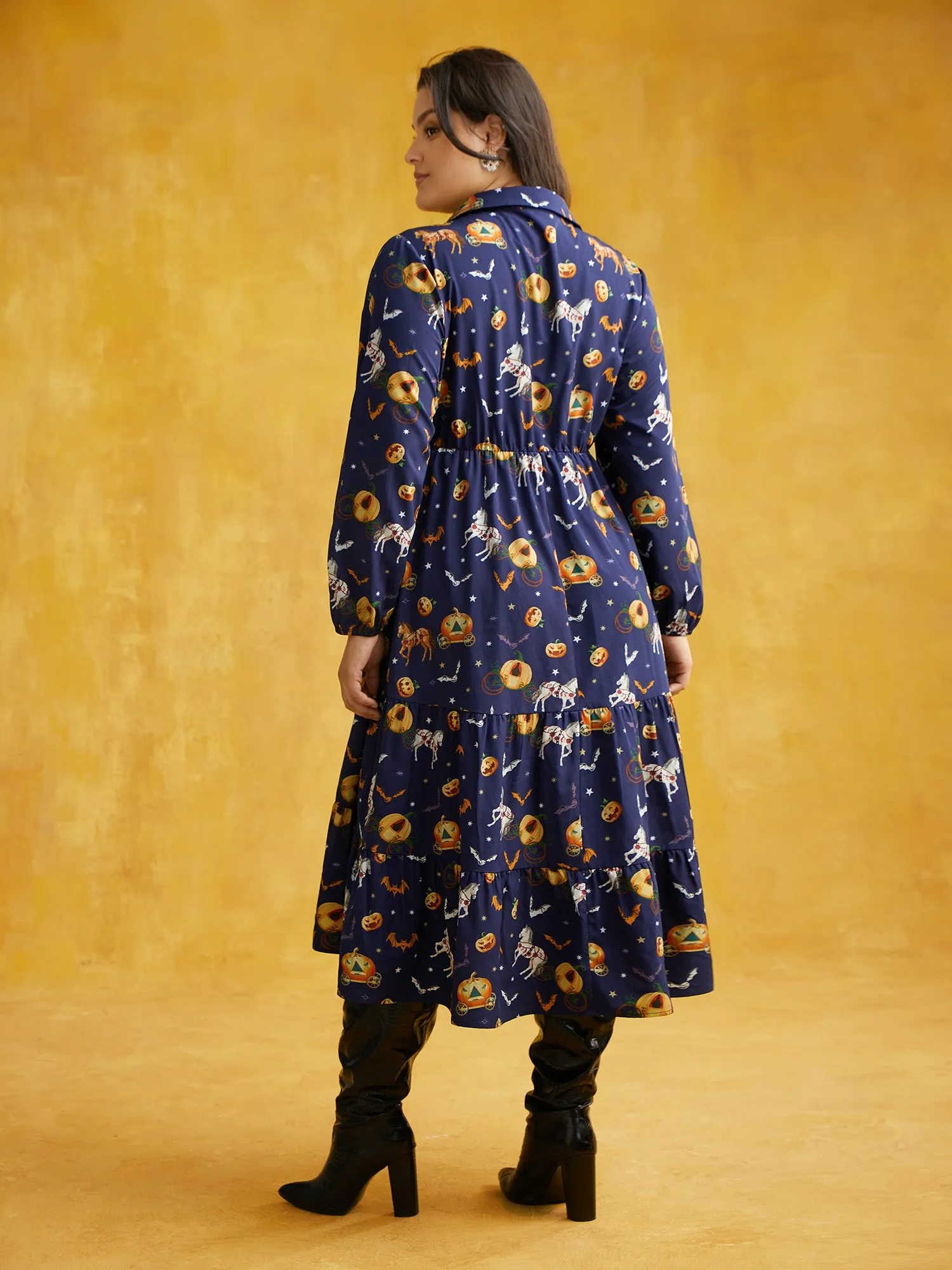 Trick & Chic Printed Waist Cinching Midi Dress sold by Bloomchic product image thumbnail 4