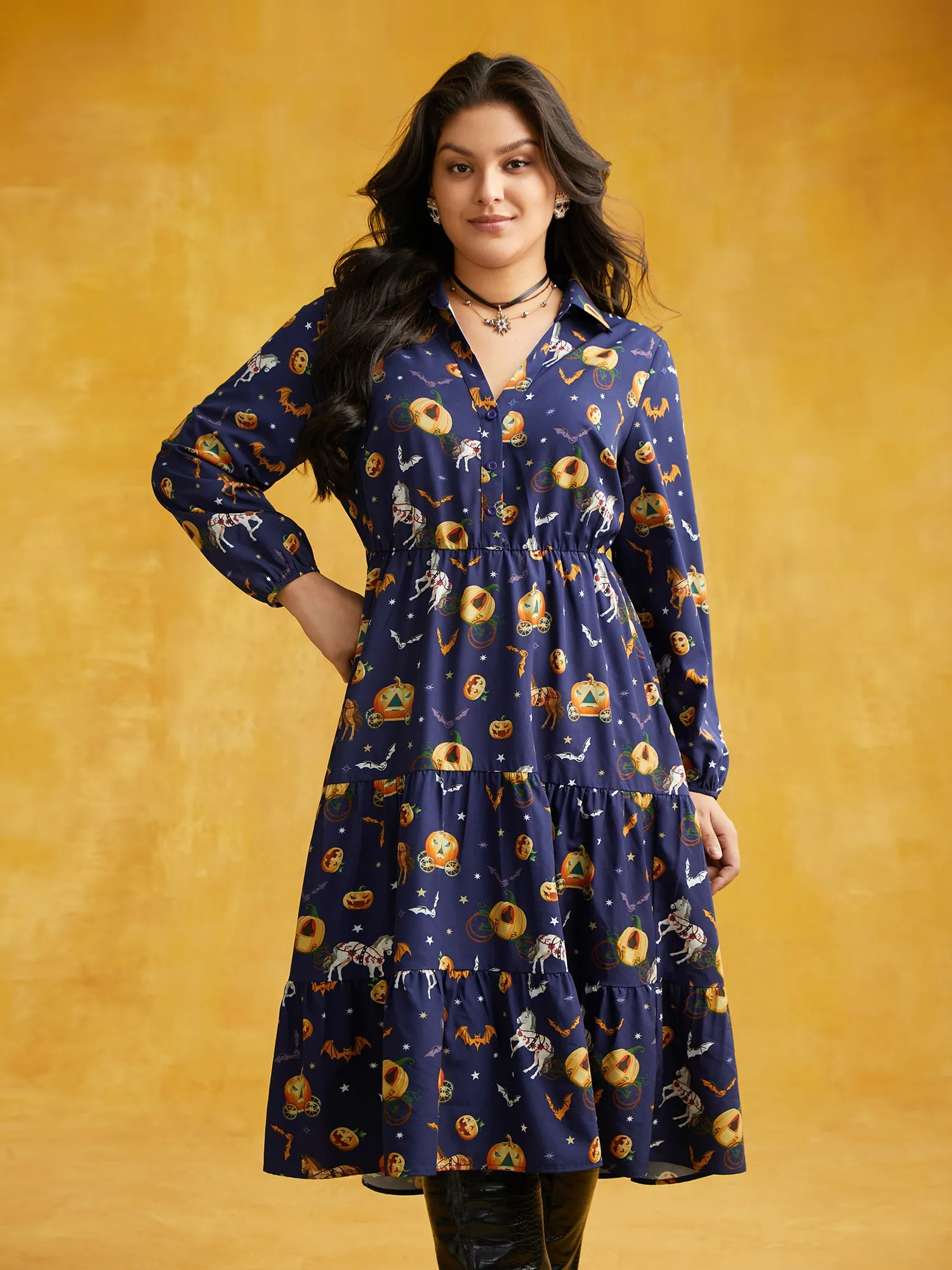 Trick & Chic Printed Waist Cinching Midi Dress sold by Bloomchic product image thumbnail 2