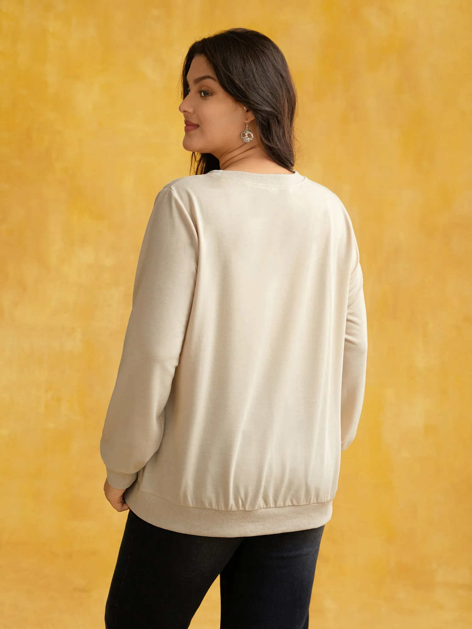 Cat-in-the-book Embroidered Sweatshirt sold by Bloomchic product image thumbnail 4