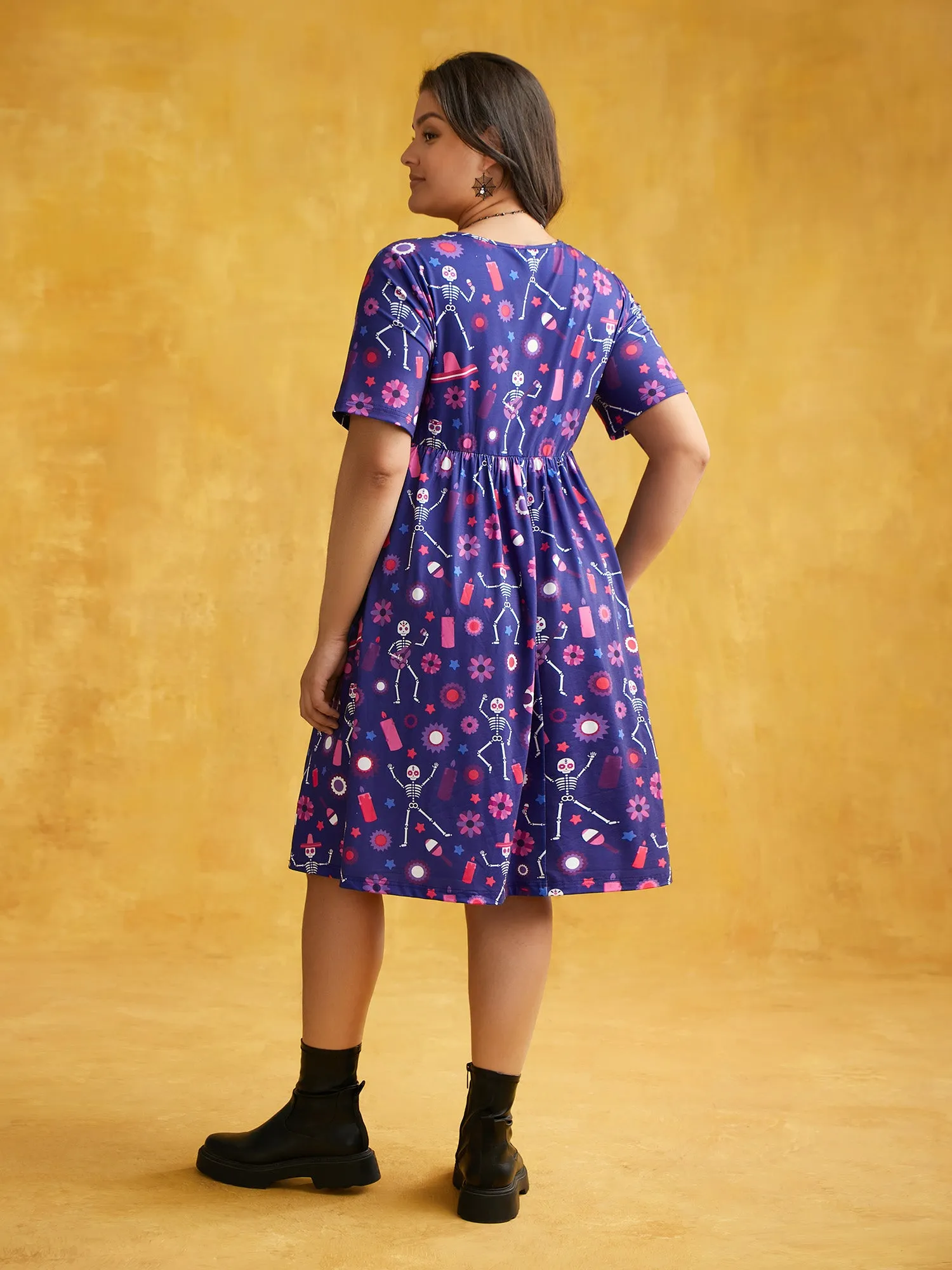 Musical Skeleton Waist-Cinching Dress sold by Bloomchic product image thumbnail 4
