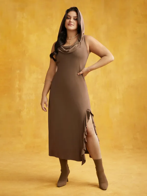 Timeless Hooded Slim-Fit Midi Dress sold by Bloomchic
