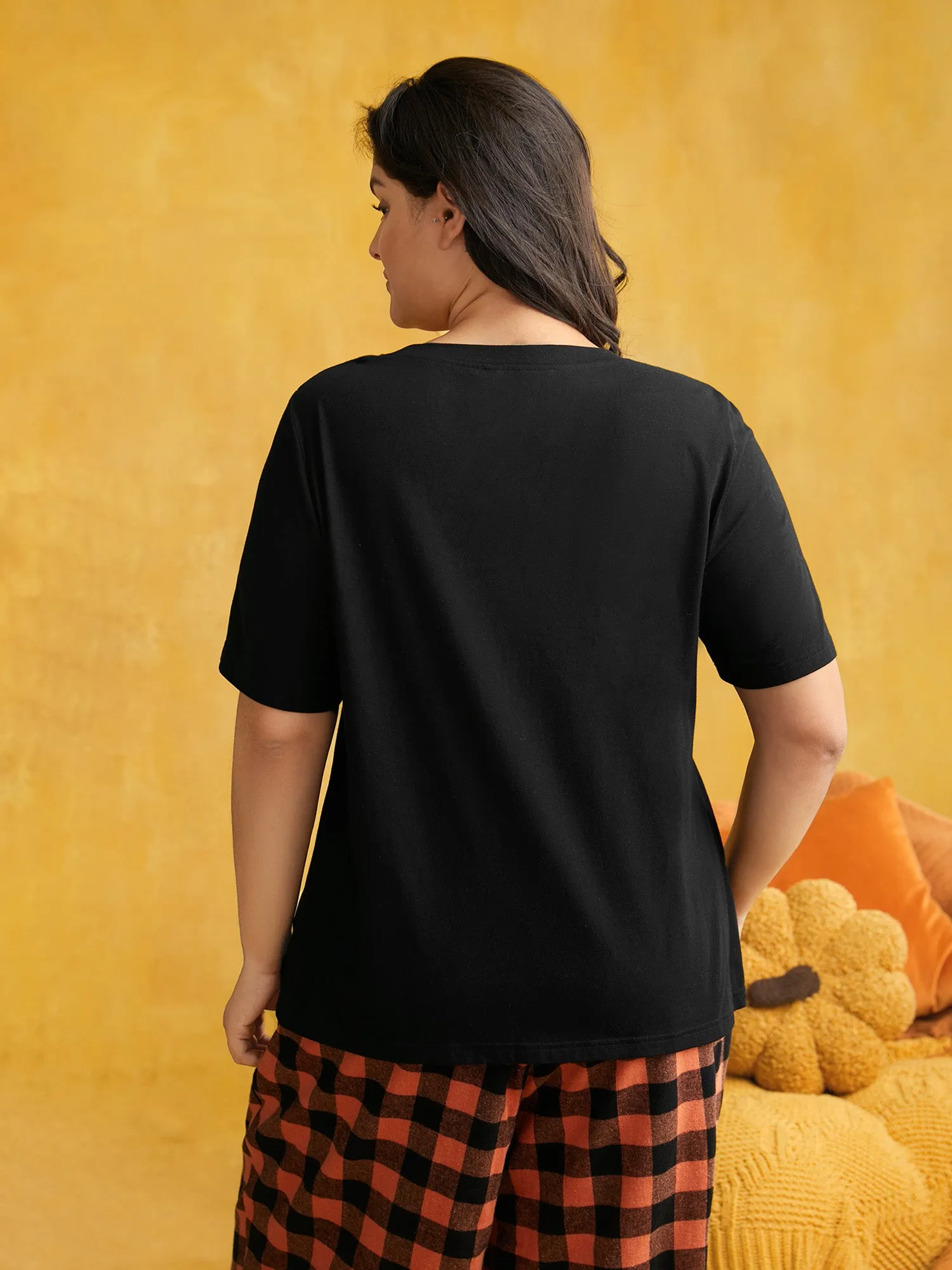 Cotton Ghost Printed Crew Neck Lounge Top sold by Bloomchic product image thumbnail 5