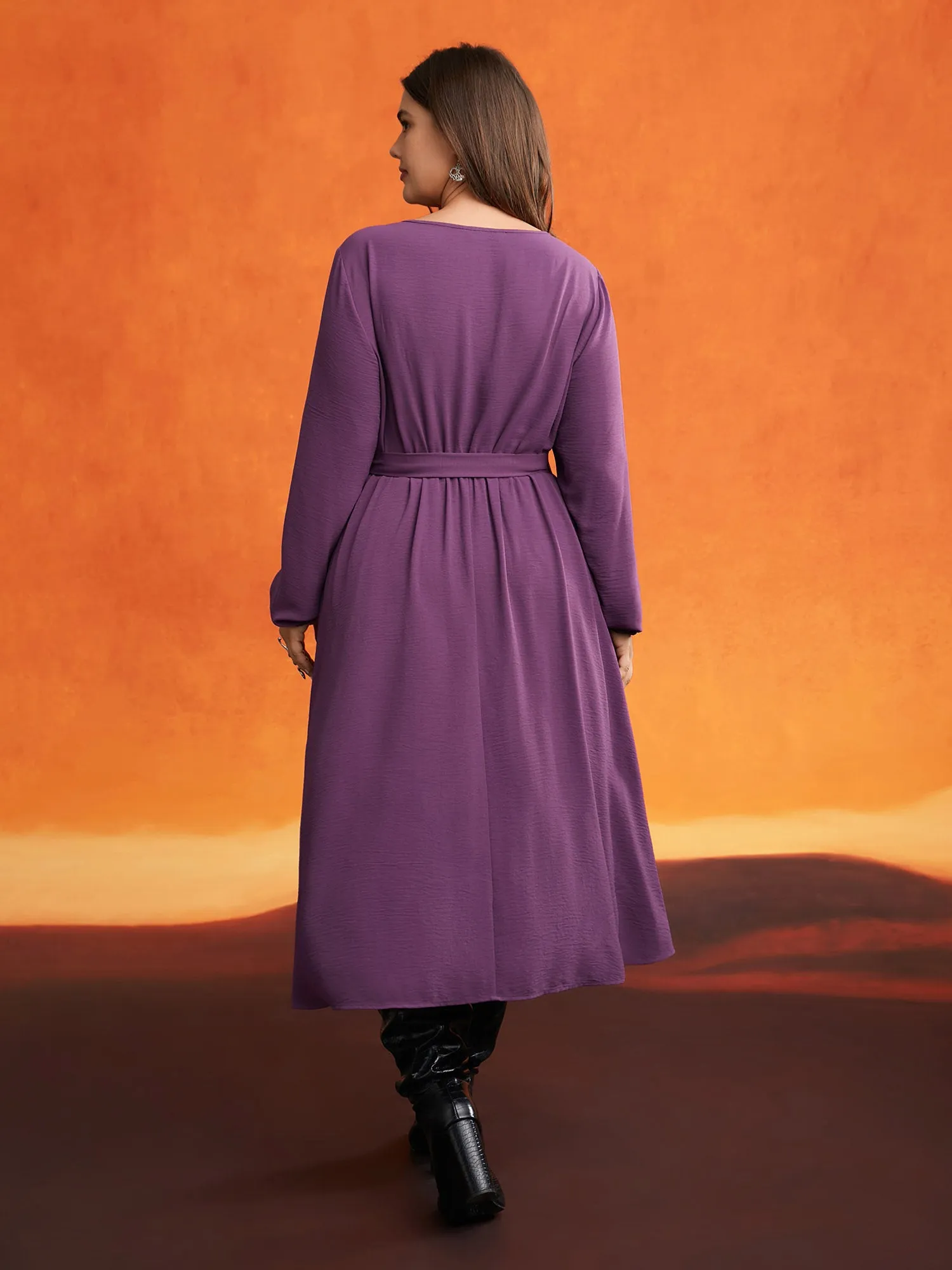 Eclipse Web Elastic Waistband Midi Dress sold by Bloomchic product image thumbnail 4