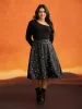 Pumpkin Dance Printed Knee-Length Skirt sold by Bloomchic
