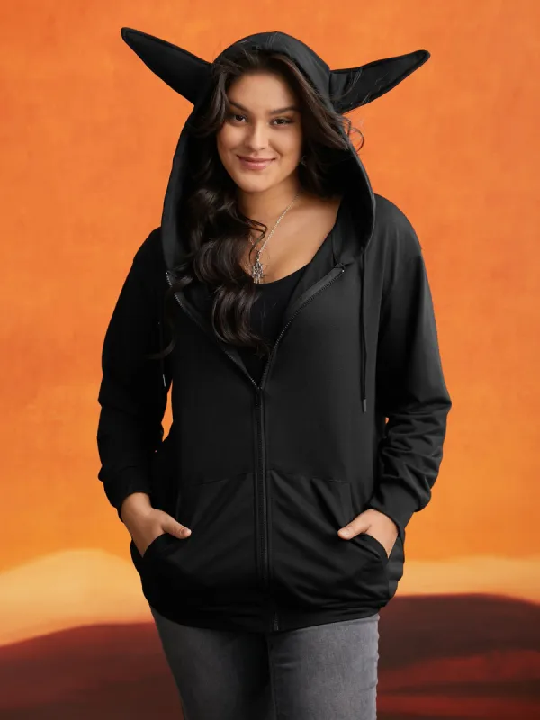 Bull Horns Demon Hooded Sweatshirt sold by Bloomchic