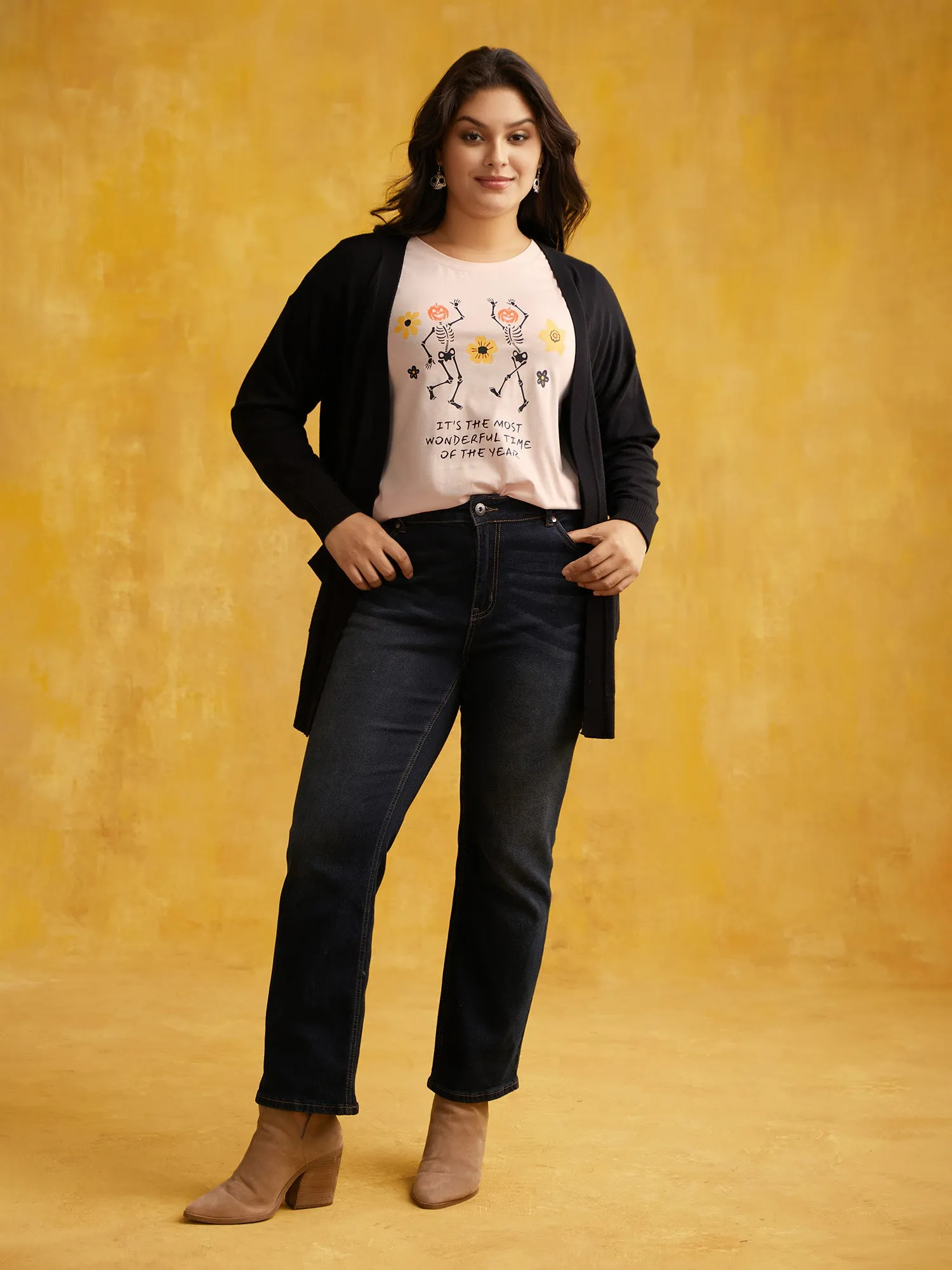 Dancing Skeleton Print Crew Neck T-shirt sold by Bloomchic product image thumbnail 2