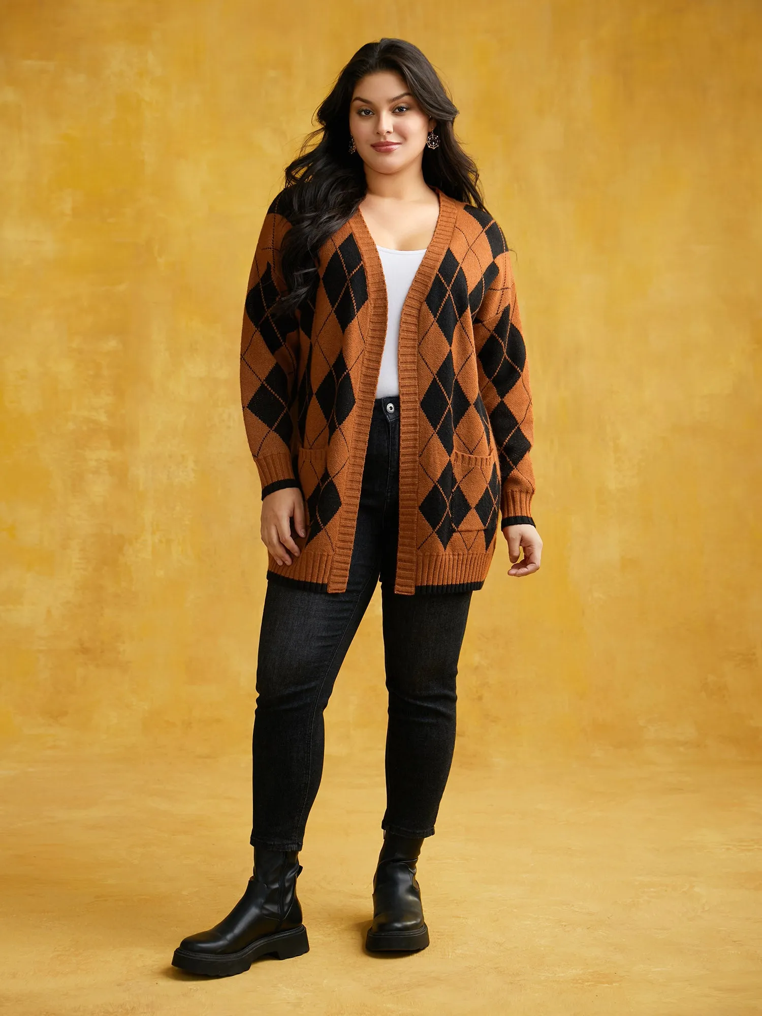 Halloween Plaid Long Open Cardigan sold by Bloomchic product image thumbnail 2