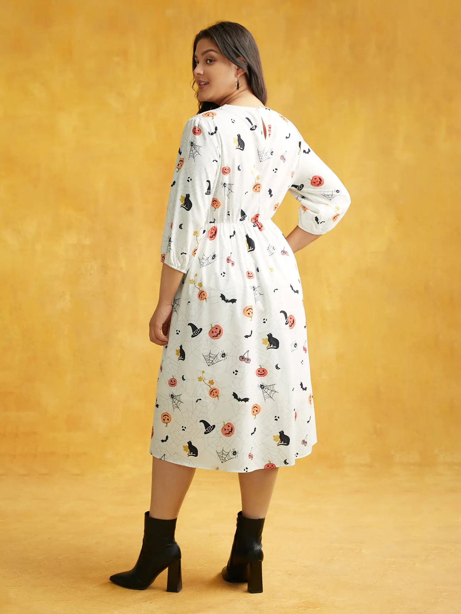 Pumpkin Patch Retro Collared Midi Dress sold by Bloomchic product image thumbnail 4