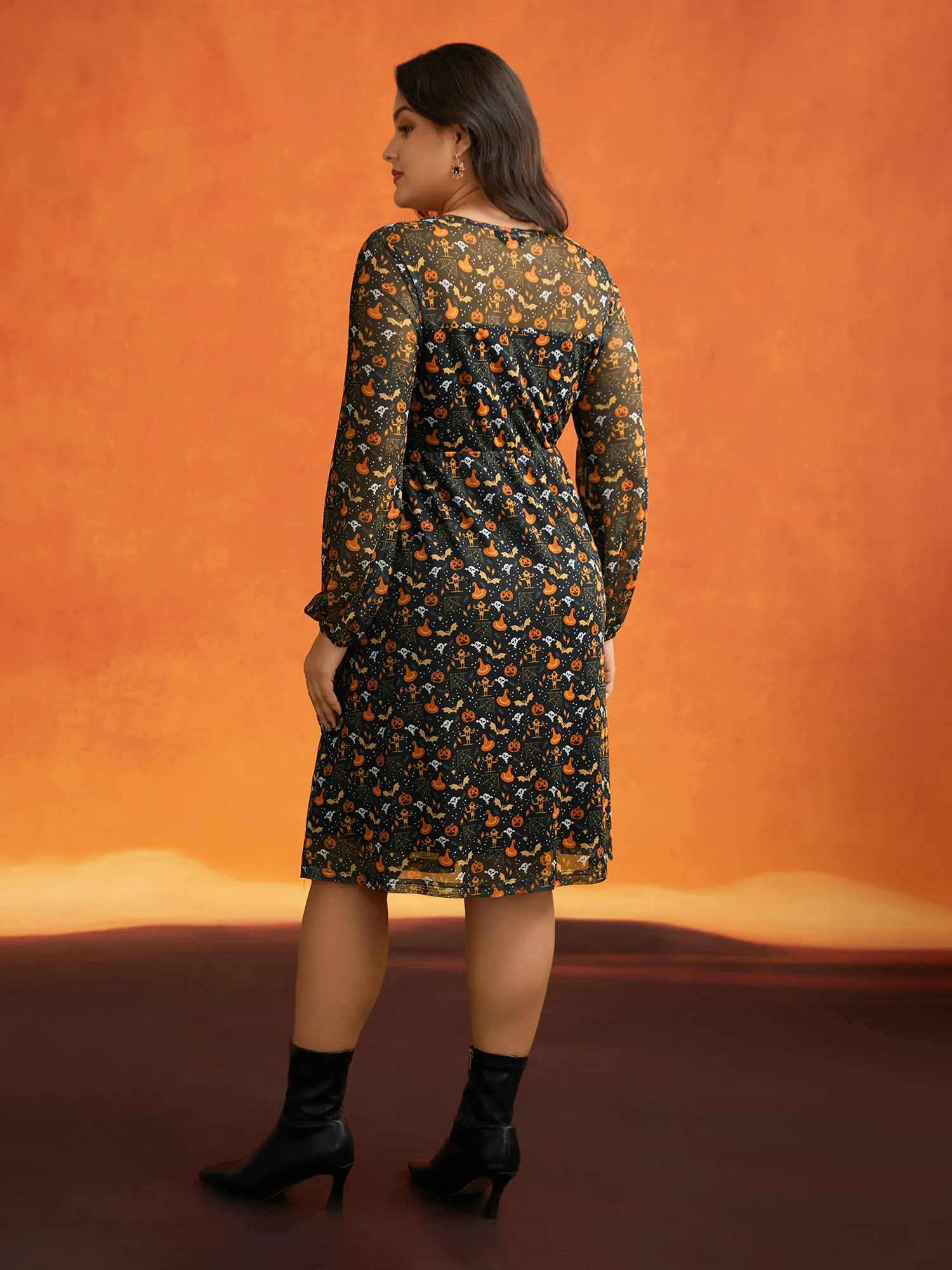 Sheer Ghost Glam Cut Out Neck Midi Dress sold by Bloomchic product image thumbnail 4