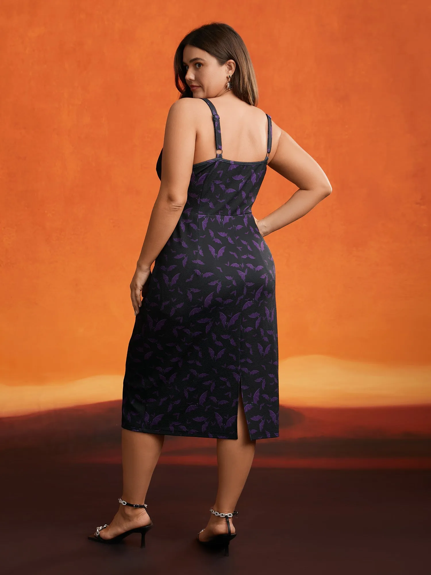 Bat Heart Shaped Neckline Midi Dress sold by Bloomchic product image thumbnail 4