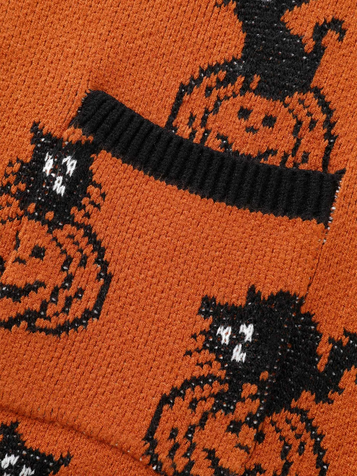 Sable Yarn Cat And Pumpkin Open Cardigan sold by Bloomchic product image thumbnail 5