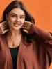 Cat Printed Pockets Arc Hem Cardigan sold by Bloomchic