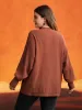 Cat Printed Pockets Arc Hem Cardigan sold by Bloomchic
