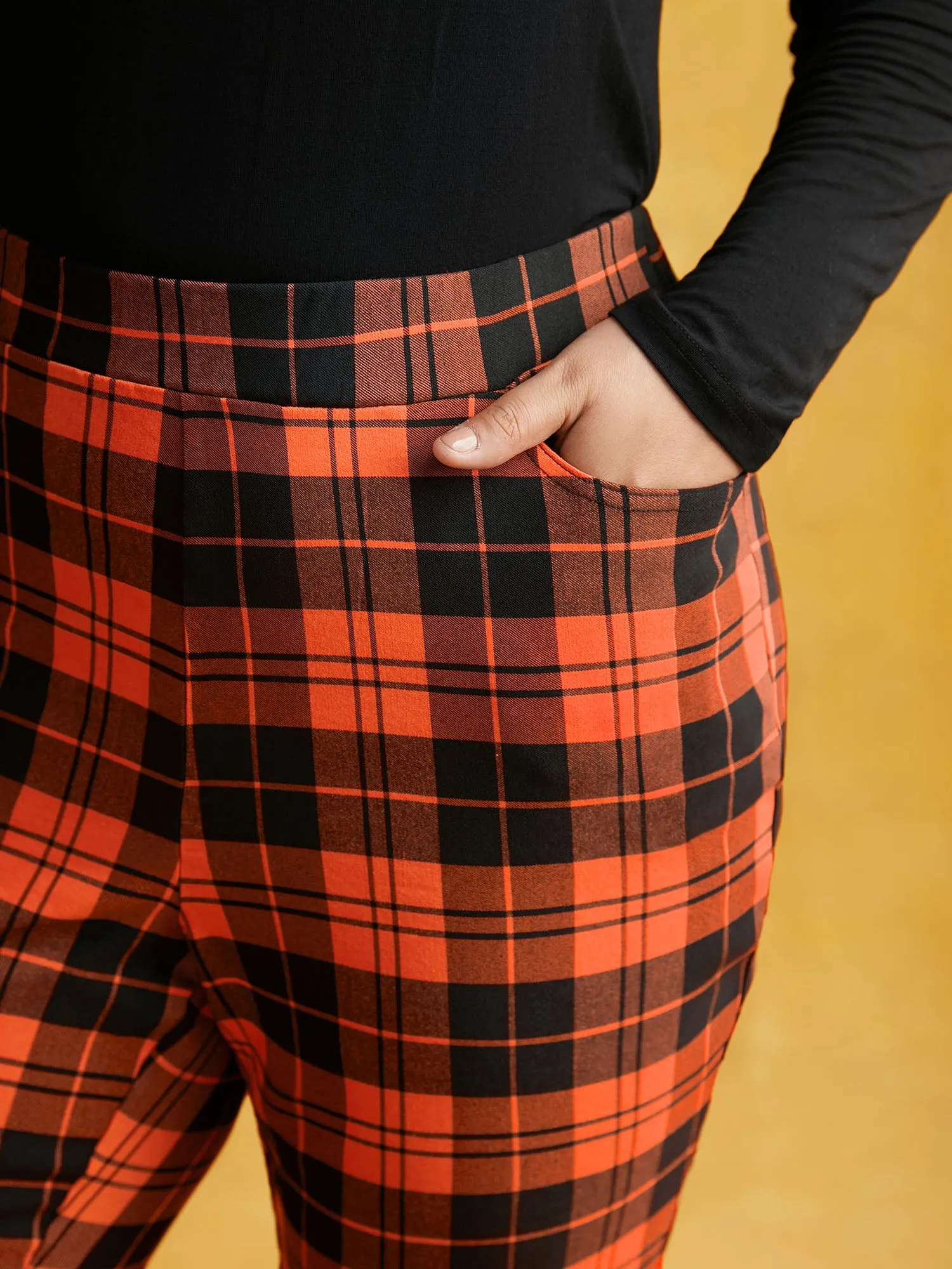 Stretchy Plaid Lounge Leggings sold by Bloomchic product image thumbnail 4