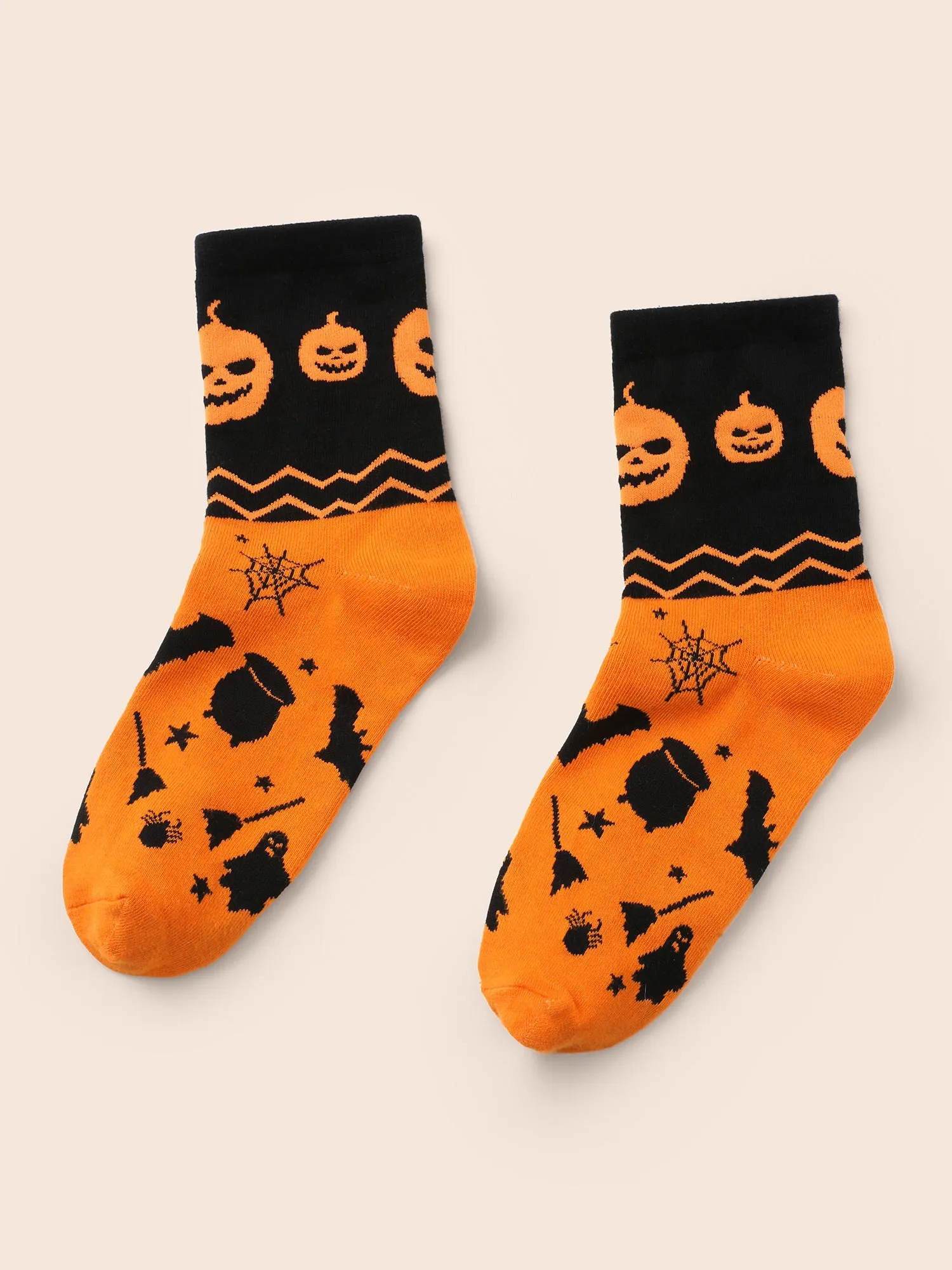 Pumpkin And Bat Themed Socks sold by Bloomchic product image thumbnail 4
