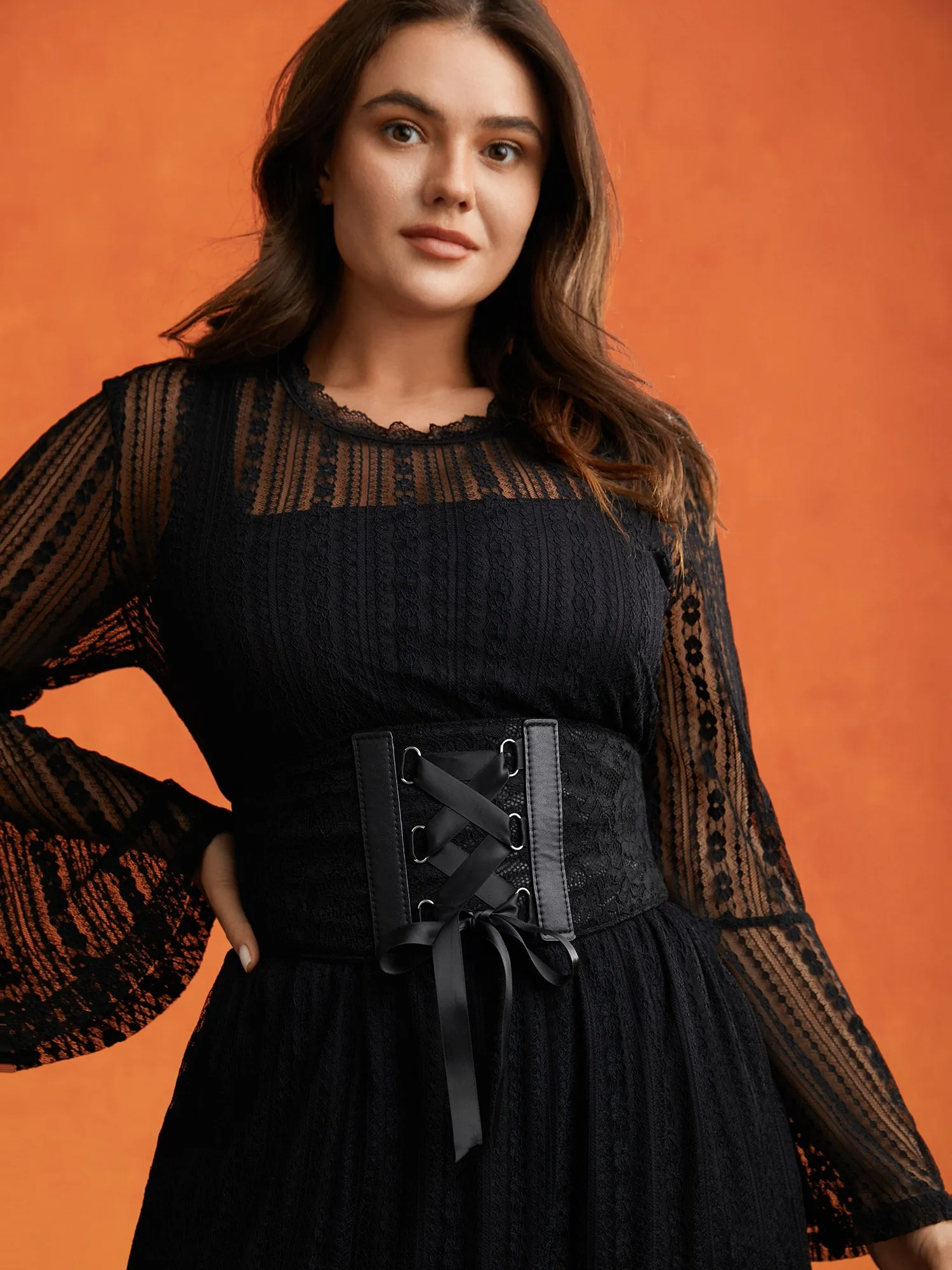 Lace and Leather Patterned Belt sold by Bloomchic