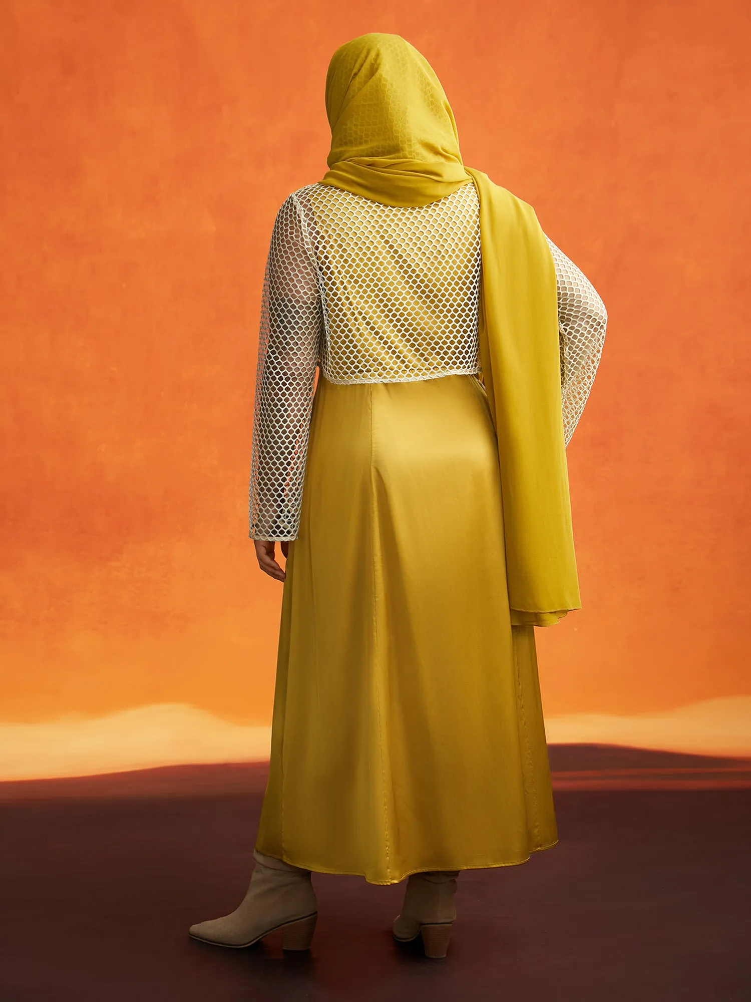 Sand-hued Textured Tri-Piece Dress sold by Bloomchic product image thumbnail 3