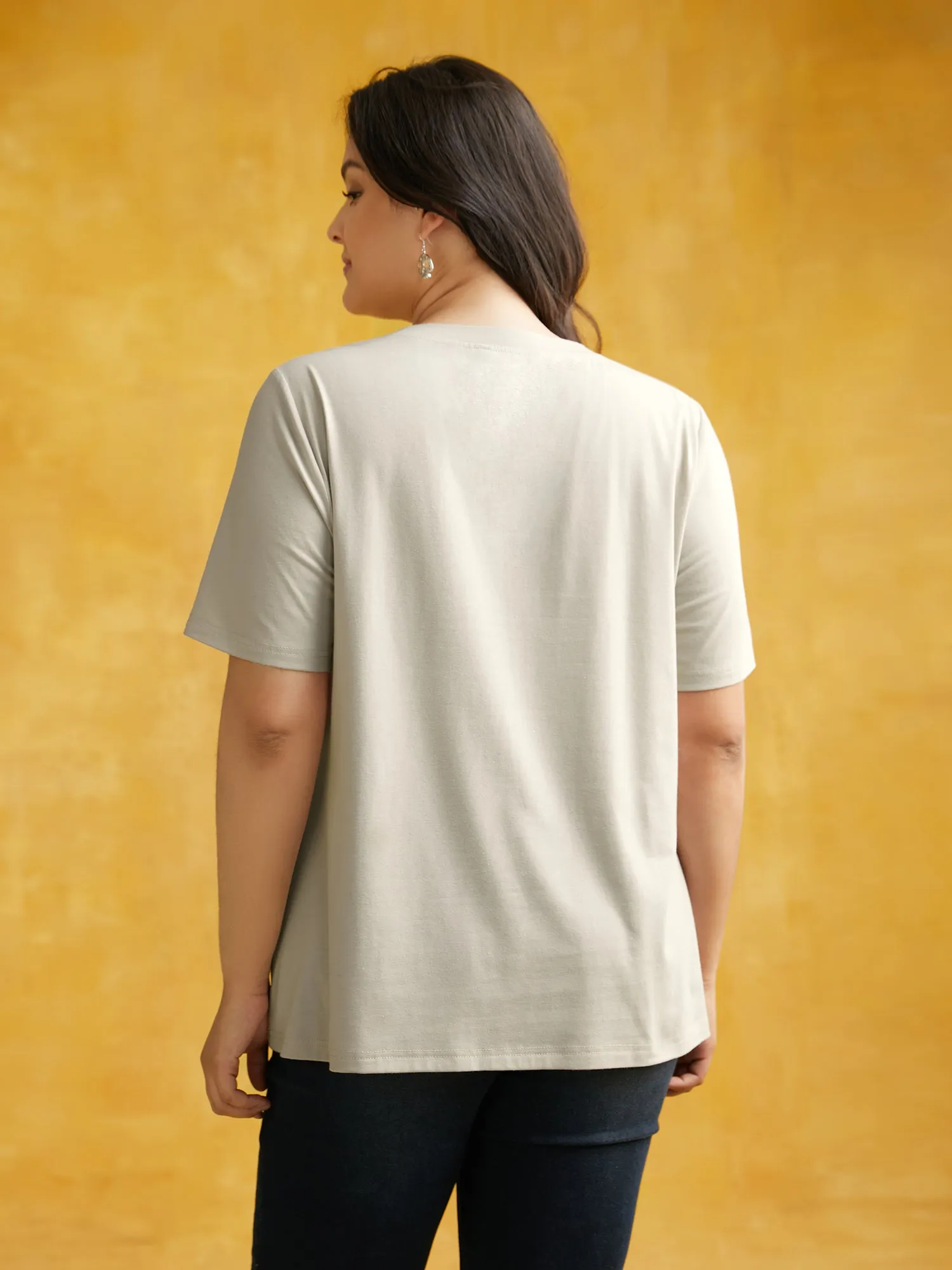 Bewitched Cat Printed Crew Neck T-shirt sold by Bloomchic product image thumbnail 4