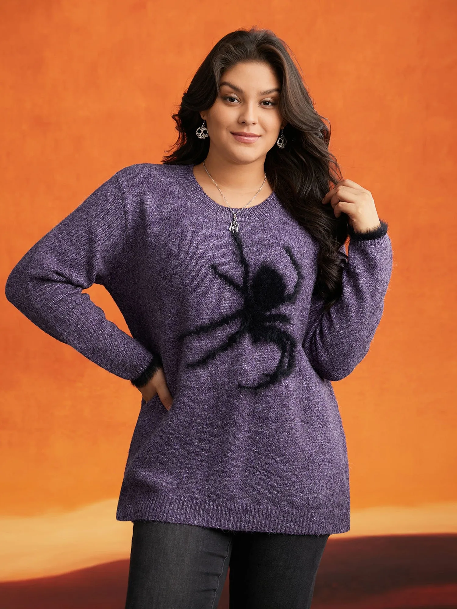 Silly Spider Mink Touch Crew Neck Pullover sold by Bloomchic