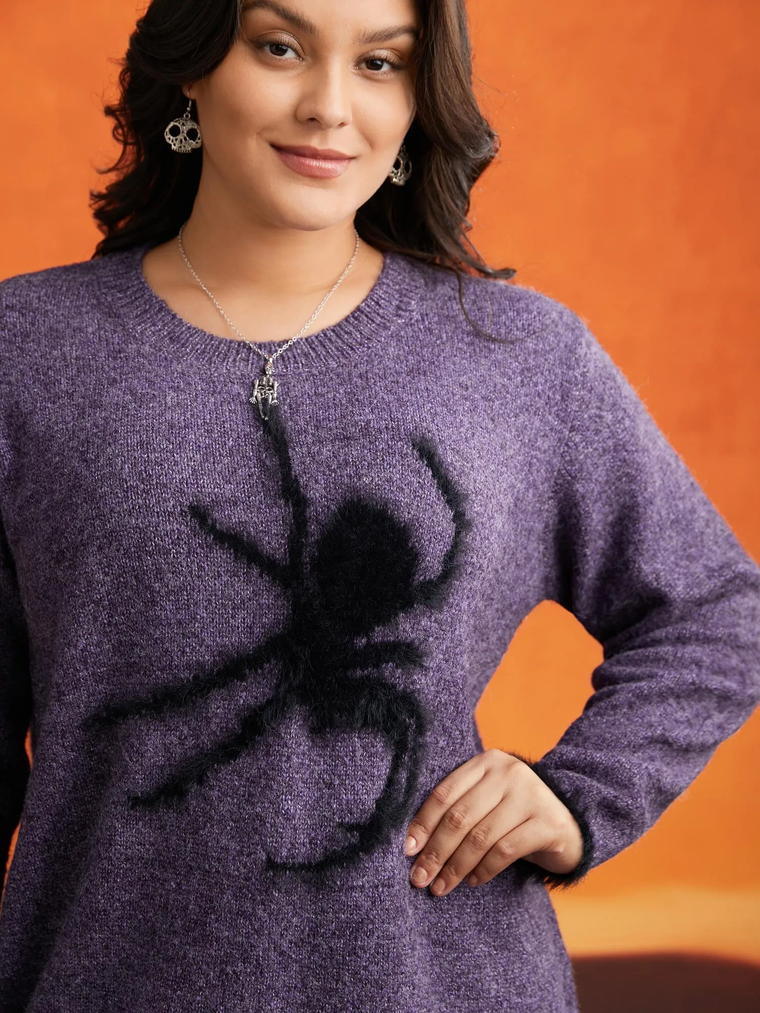 Silly Spider Mink Touch Crew Neck Pullover sold by Bloomchic product image thumbnail 3