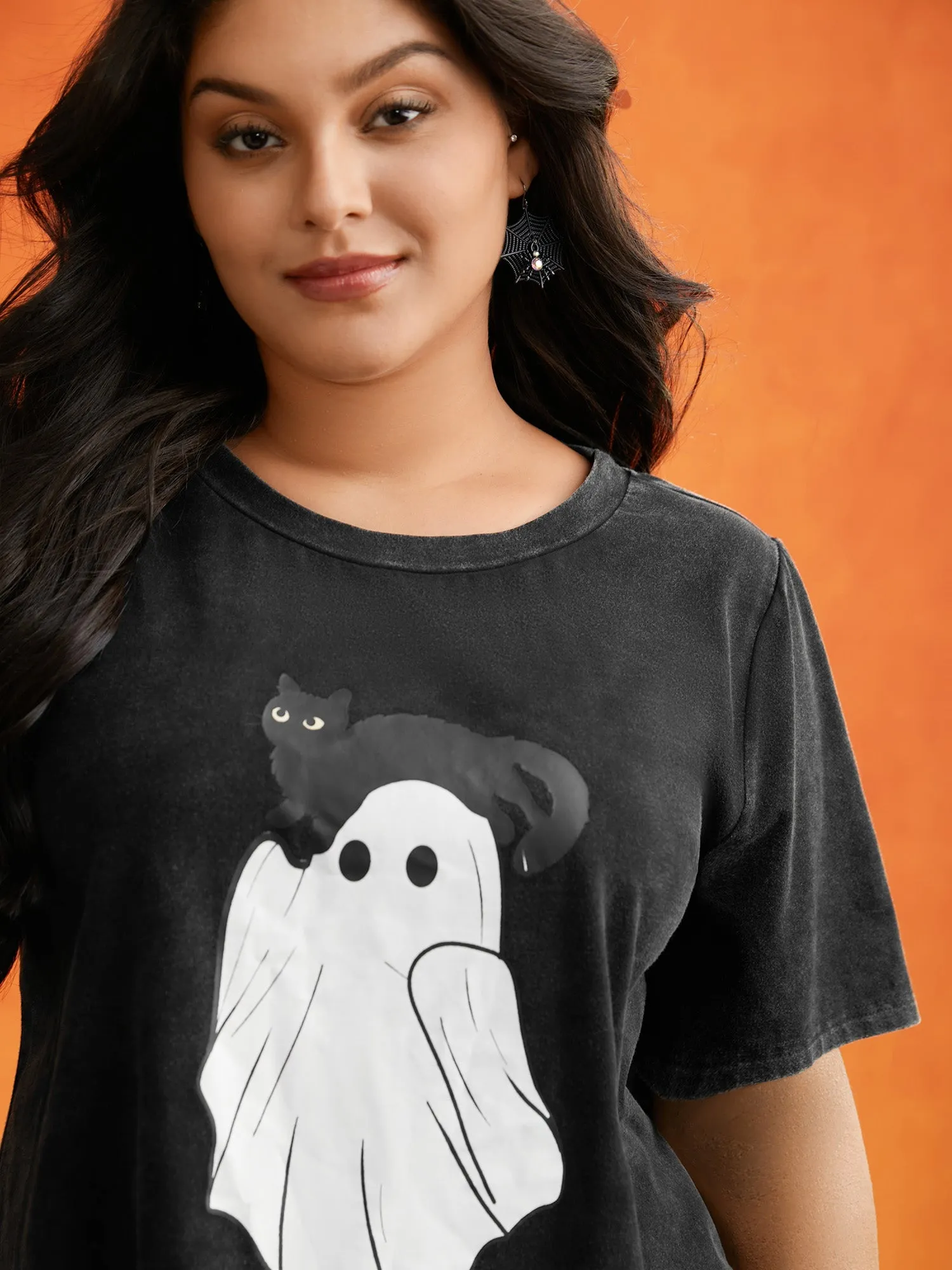 Cotton Hide And Seek Washed Effect T-shirt sold by Bloomchic