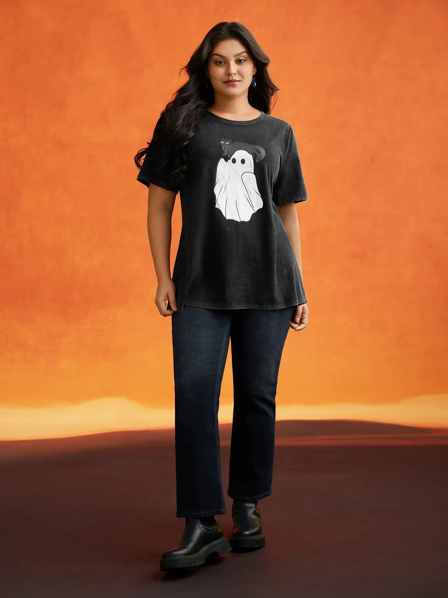 Cotton Hide And Seek Washed Effect T-shirt sold by Bloomchic product image thumbnail 3