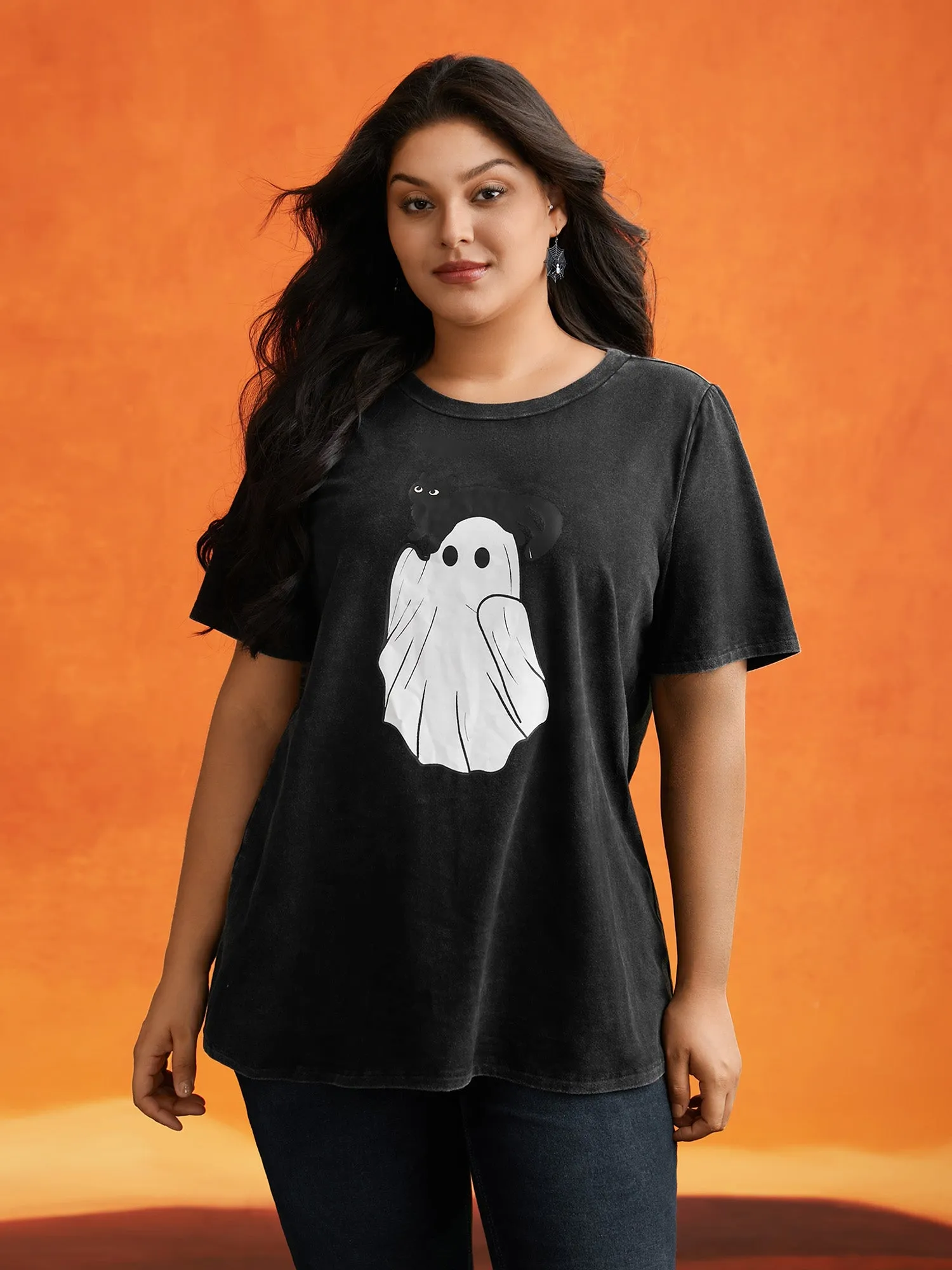 Cotton Hide And Seek Washed Effect T-shirt sold by Bloomchic product image thumbnail 2