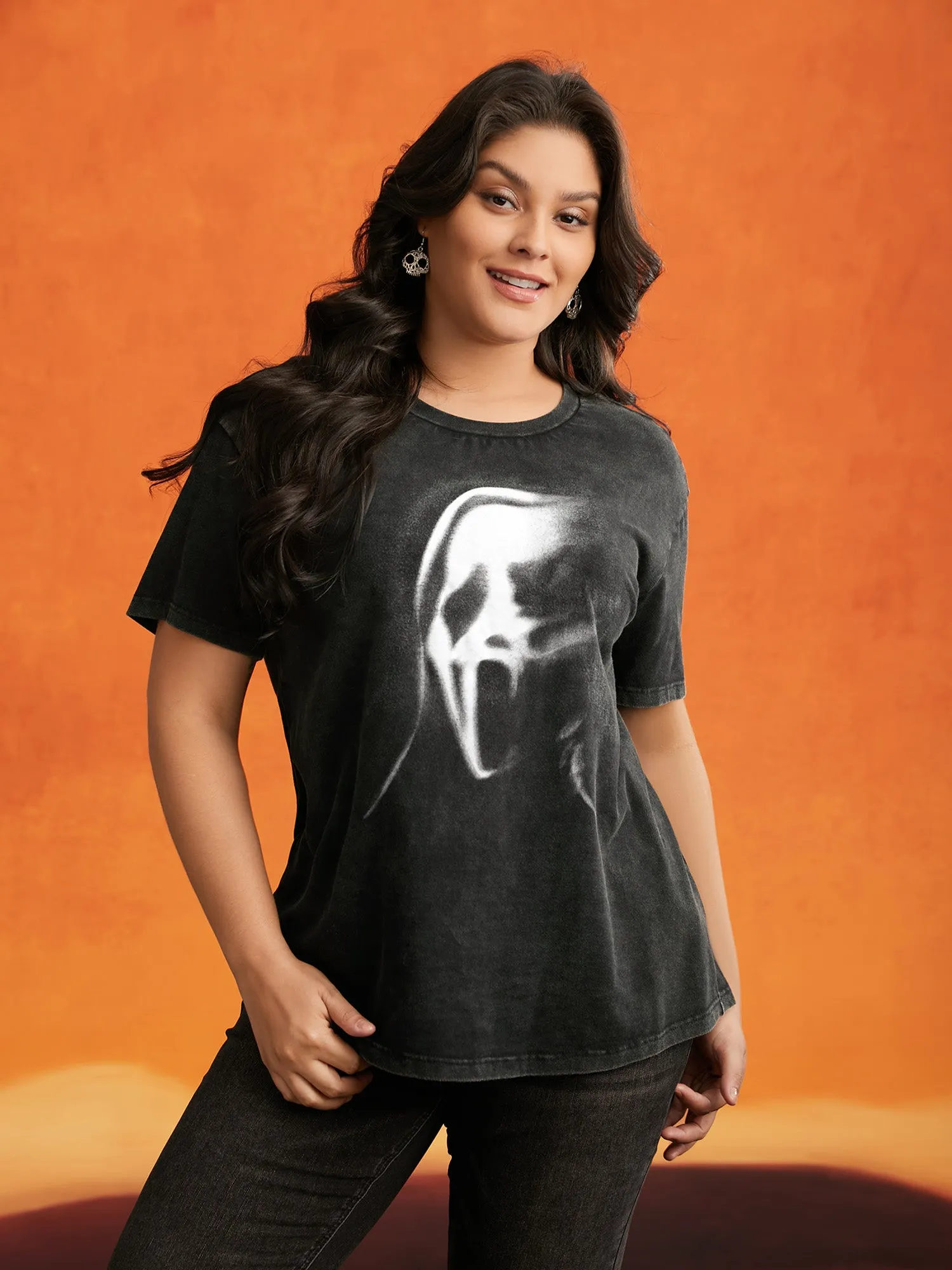 Ghostly Aura Crew Neck T-shirt sold by Bloomchic product image thumbnail 2