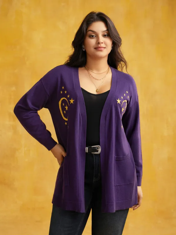 Supersoft Essentials Celestial Embroidered Cardigan sold by Bloomchic