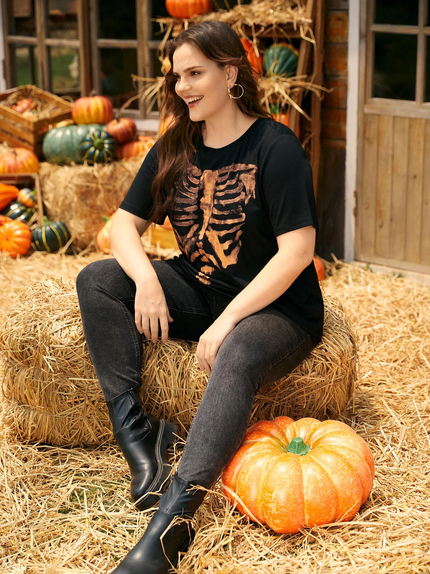 Skeleton Printed Slim-Fit T-shirt sold by Bloomchic product image thumbnail 3