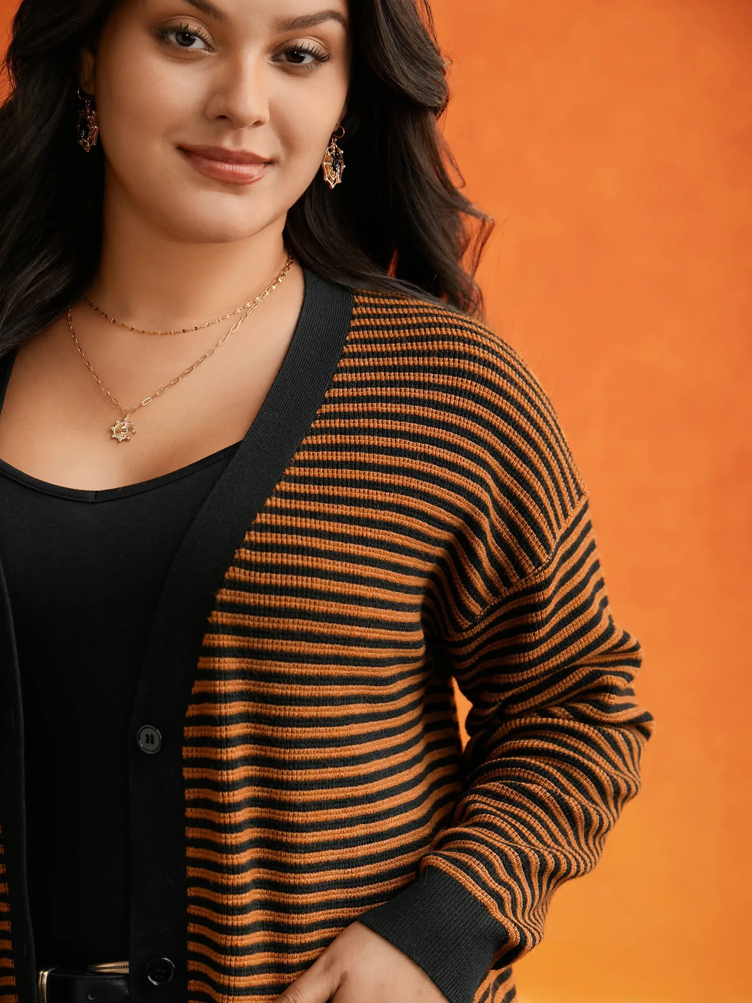 Halloween Striped Ribbed Cardigan sold by Bloomchic product image thumbnail 5