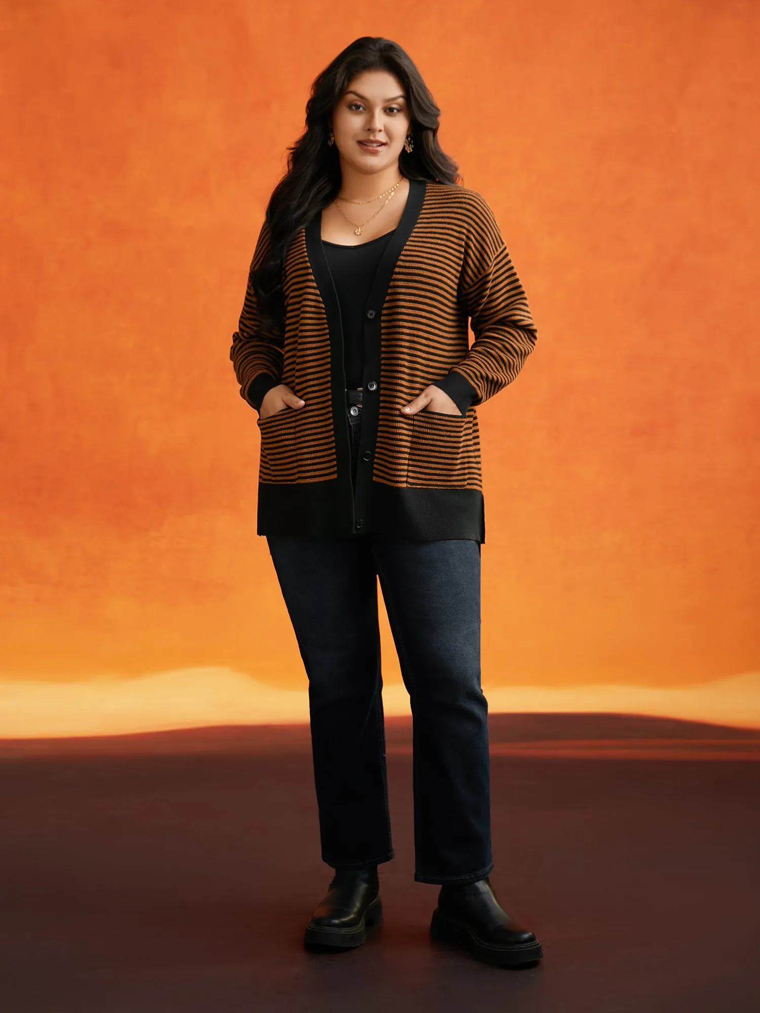 Halloween Striped Ribbed Cardigan sold by Bloomchic product image thumbnail 2