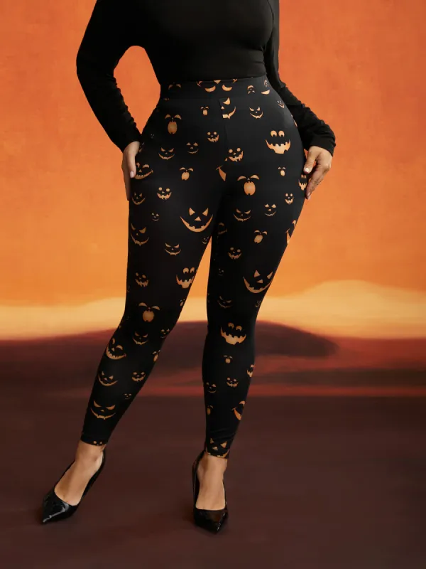 Stretchy Jack-o-Lantern Leggings sold by Bloomchic