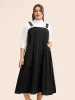 Solid Gathered Adjustable Straps Overall Dress sold by Bloomchic