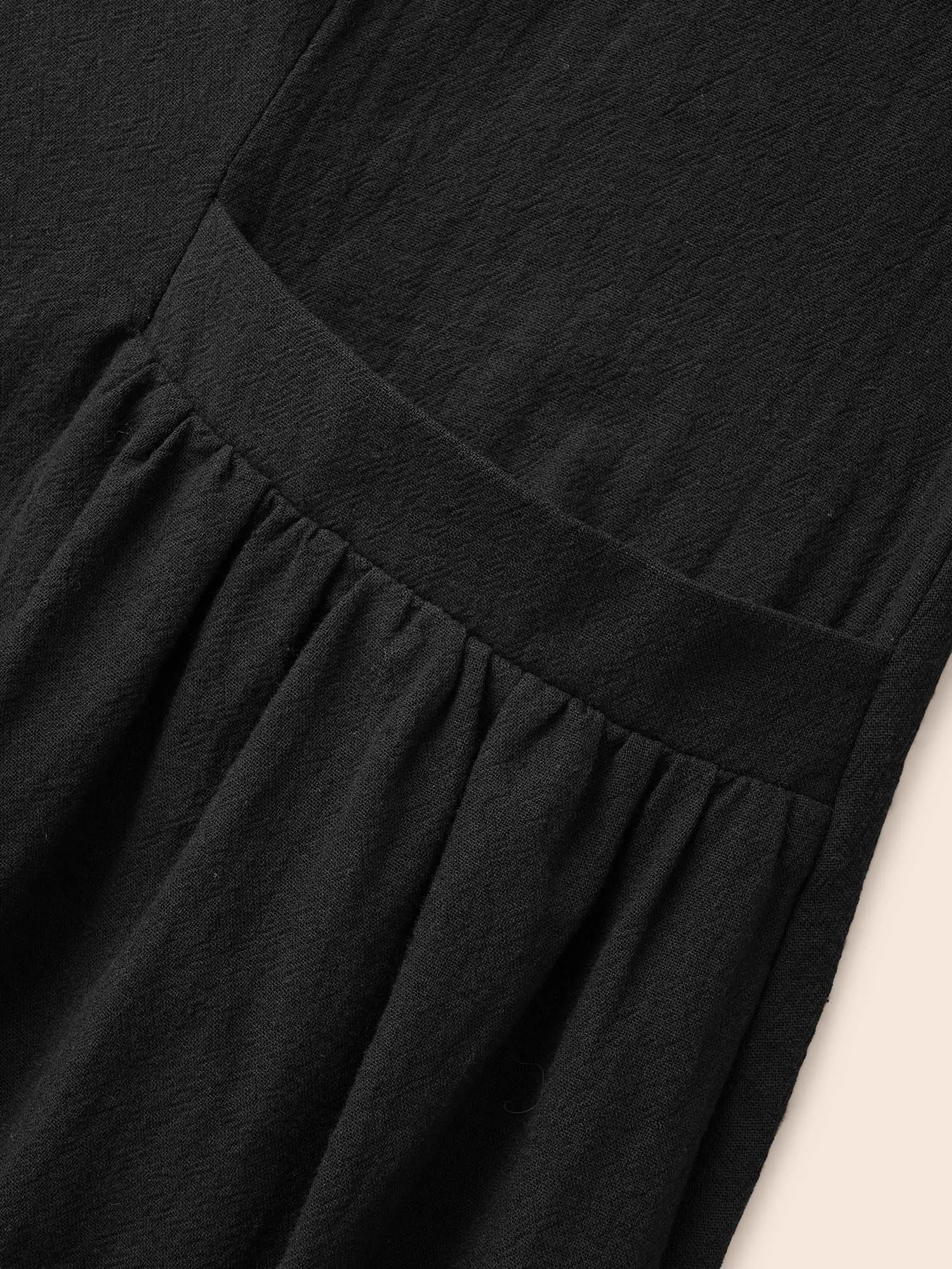 Solid Gathered Adjustable Straps Overall Dress sold by Bloomchic product image thumbnail 5