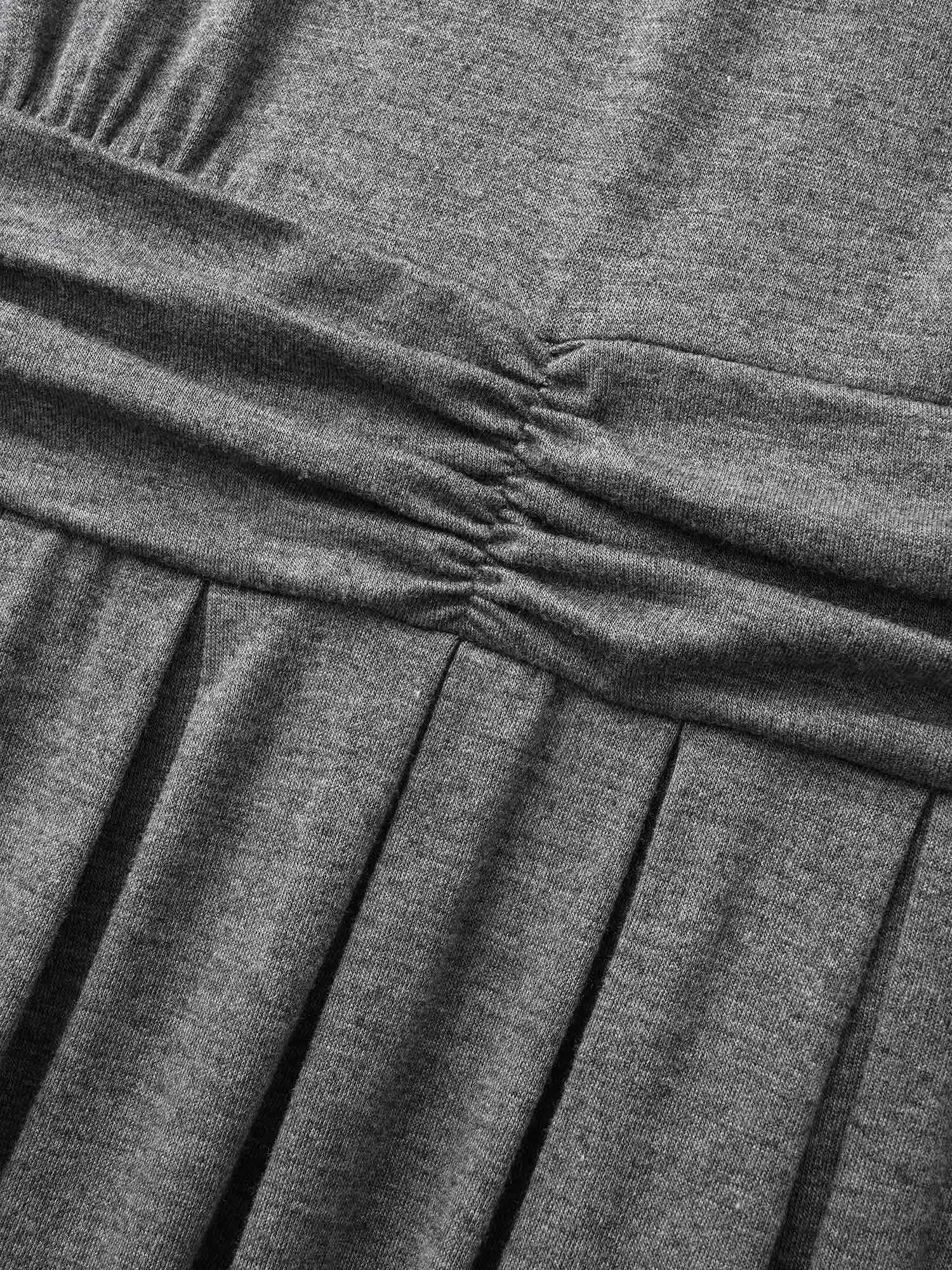 V Neck Elastic Waist Ruched Dress sold by Bloomchic product image thumbnail 5