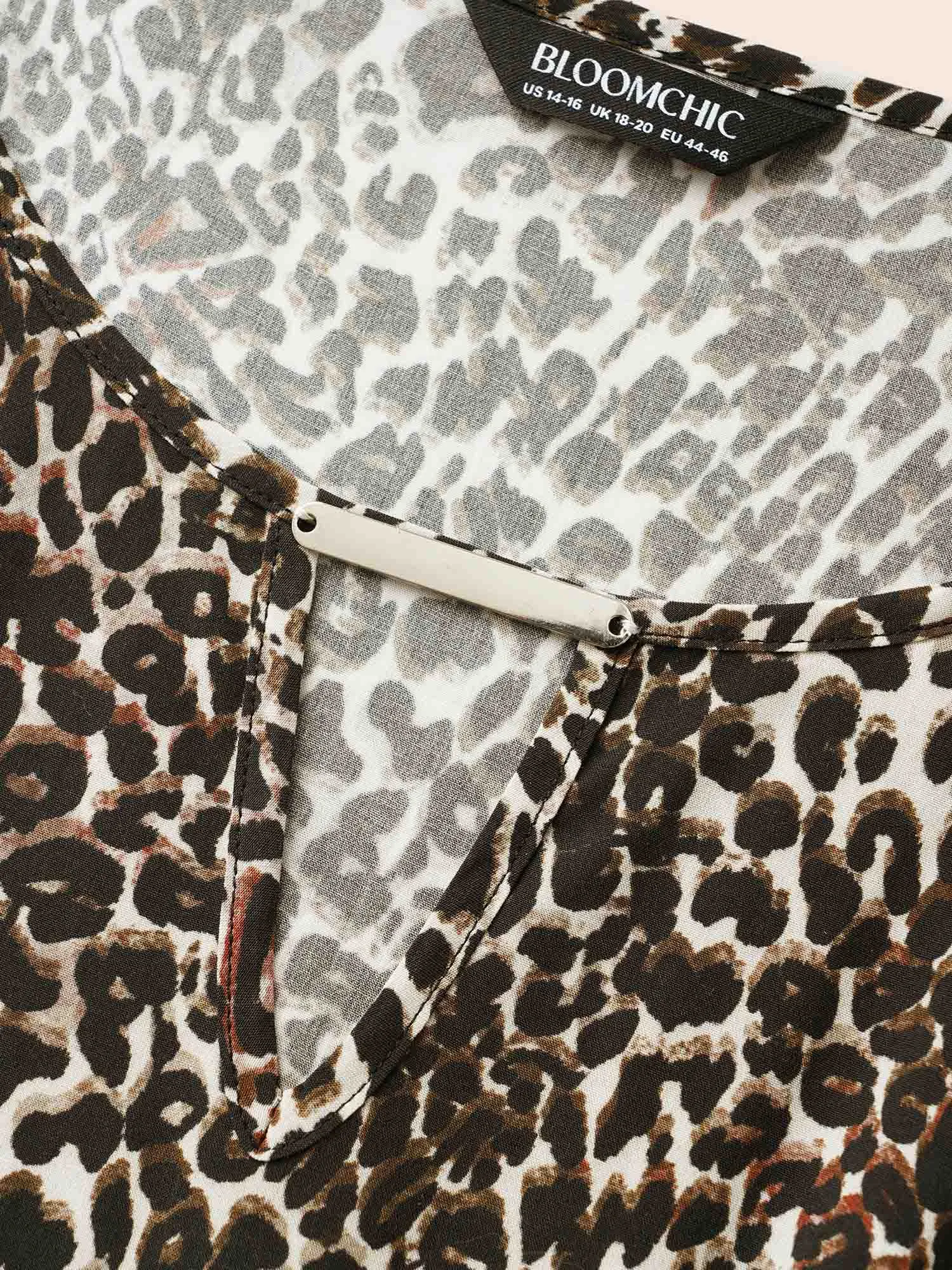 Leopard Print Keyhole Metal Detail Dress sold by Bloomchic product image thumbnail 5